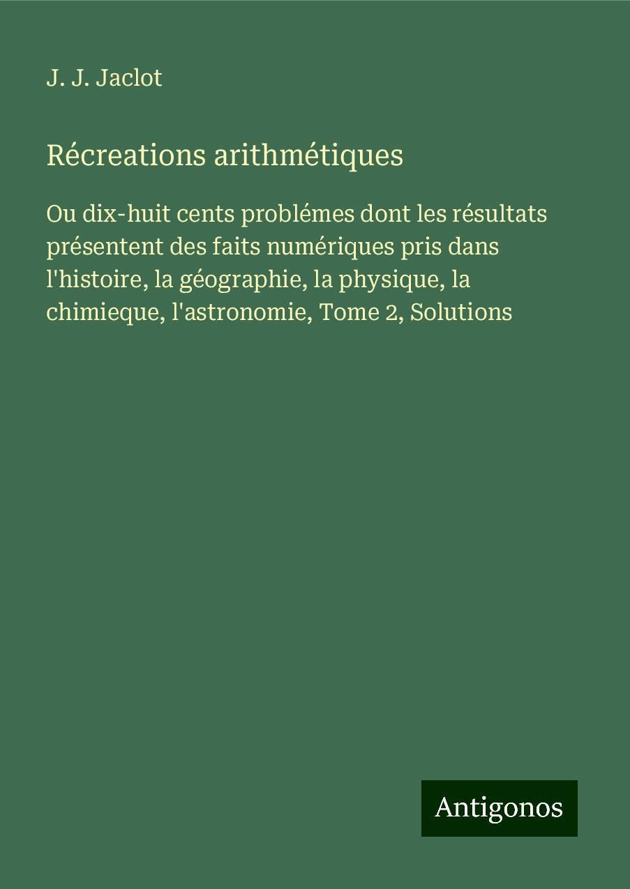 Product Image: Récreations arithmétiques