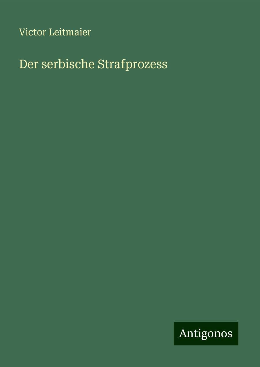 Product Image: Der serbische Strafprozess