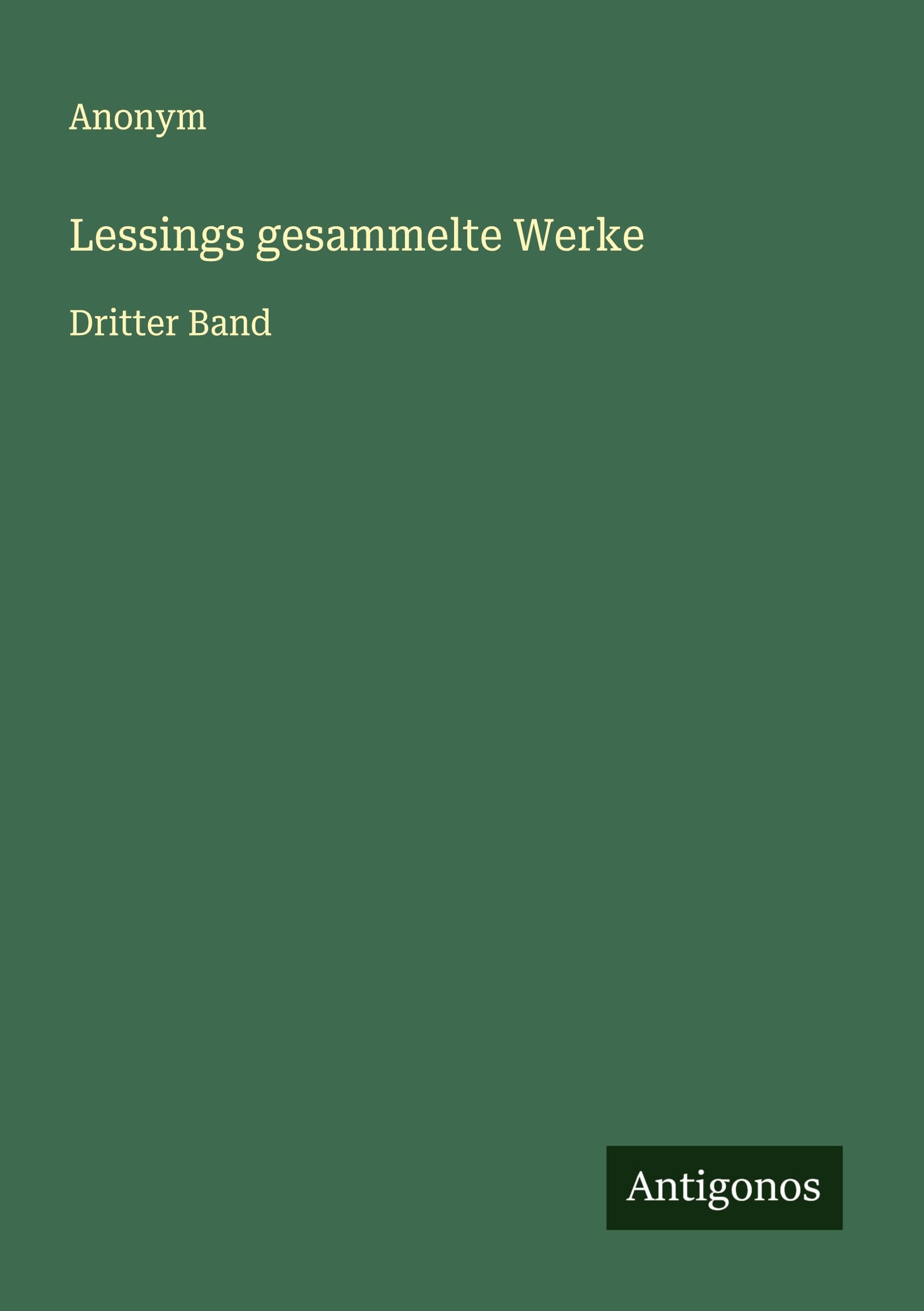 Product Image: Lessings gesammelte Werke: Dritter Band