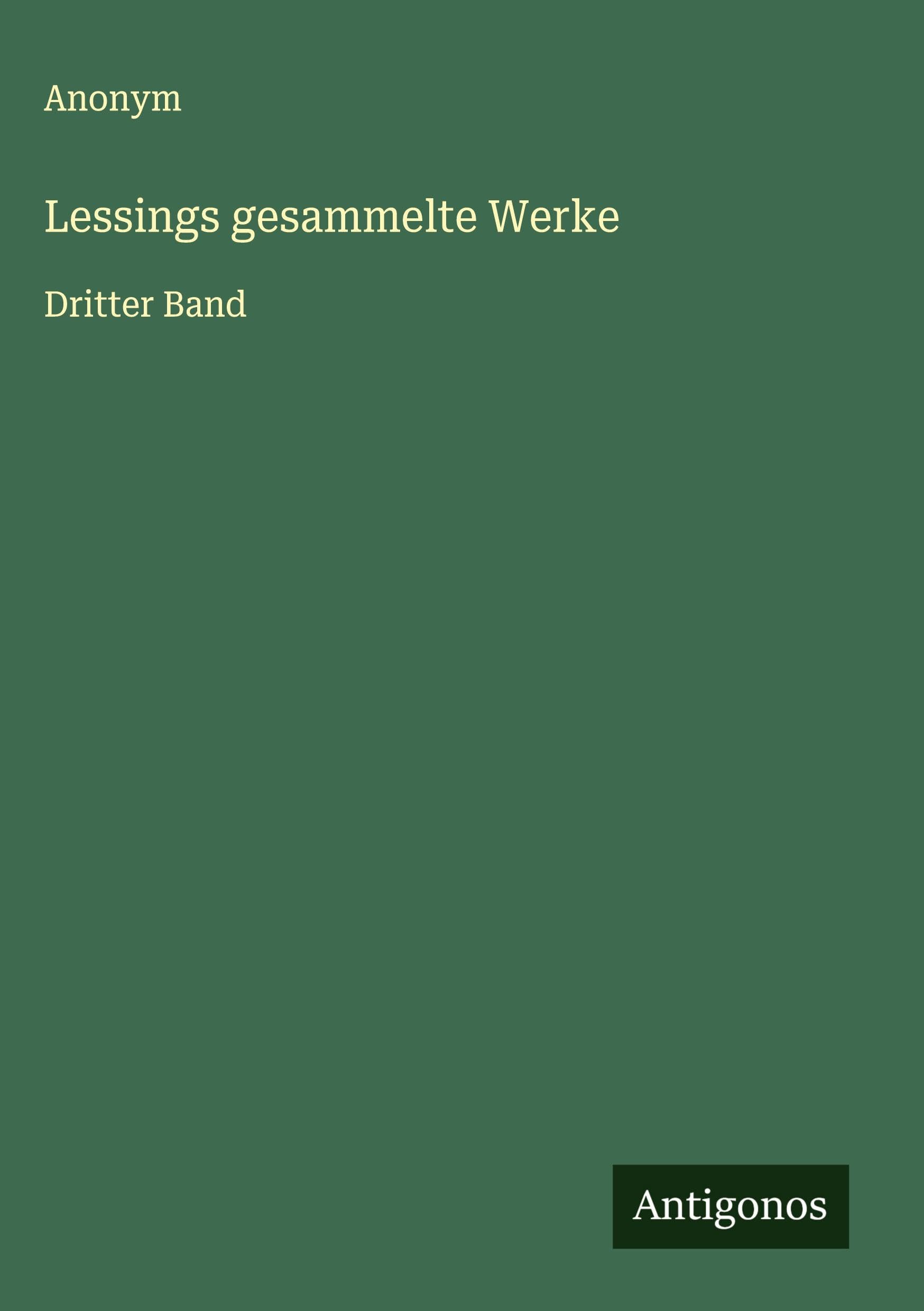Product Image: Lessings gesammelte Werke: Dritter Band