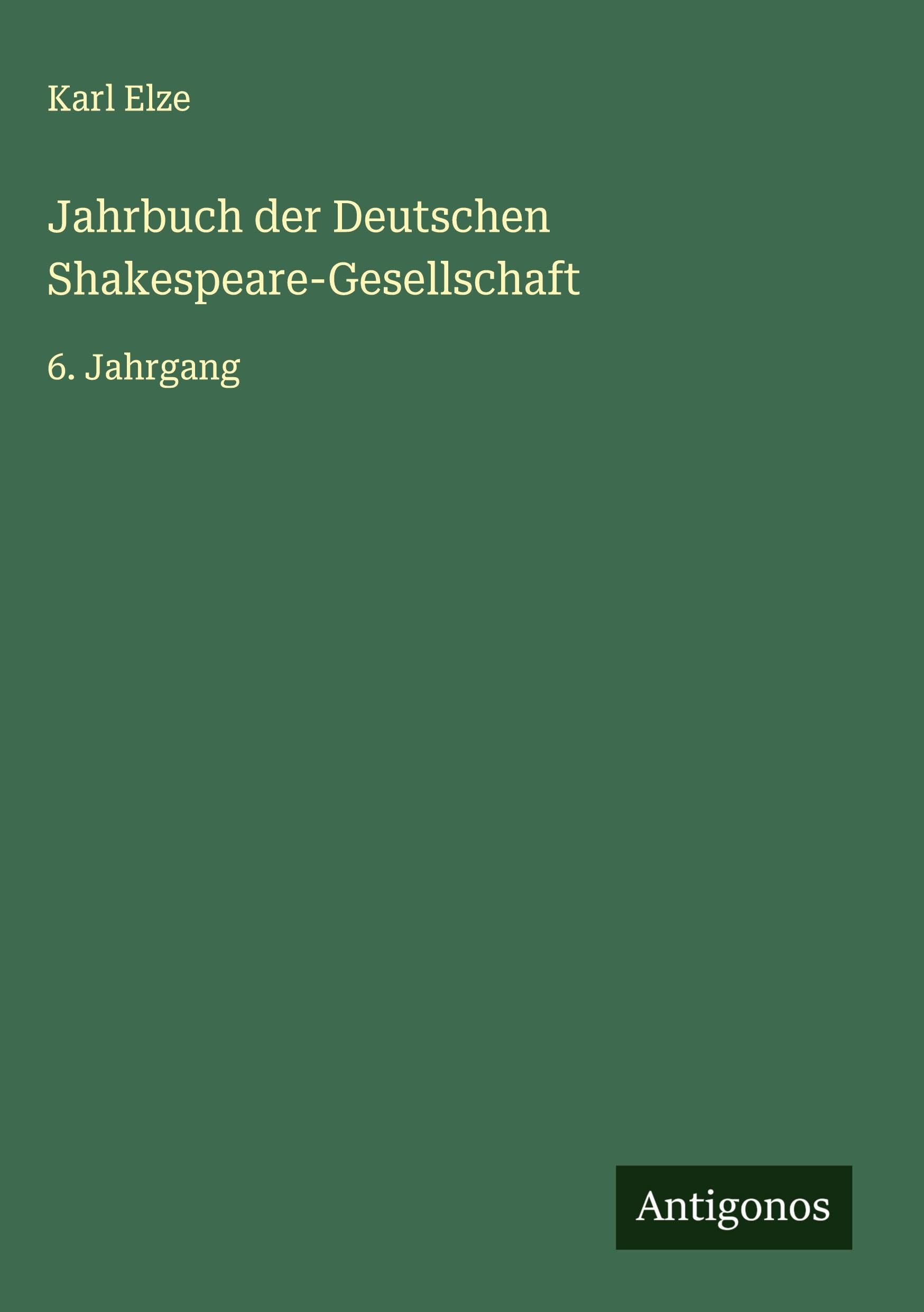 Jahrbuch der Deutschen Shakespeare-Gesellschaft Classics