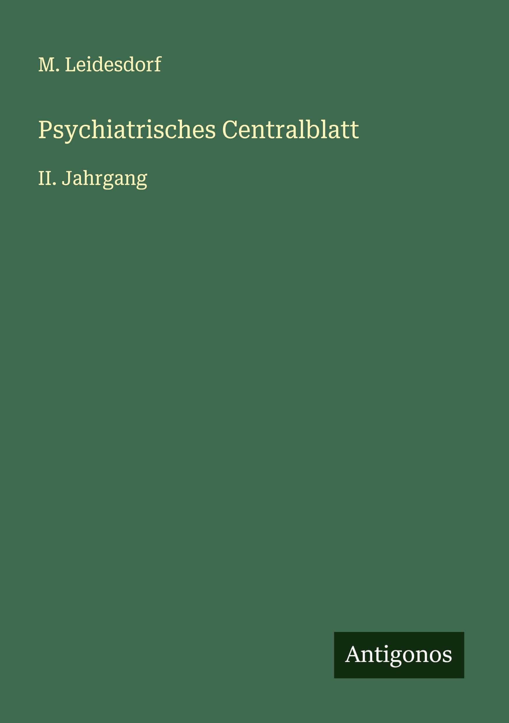 Product Image: Psychiatrisches Centralblatt