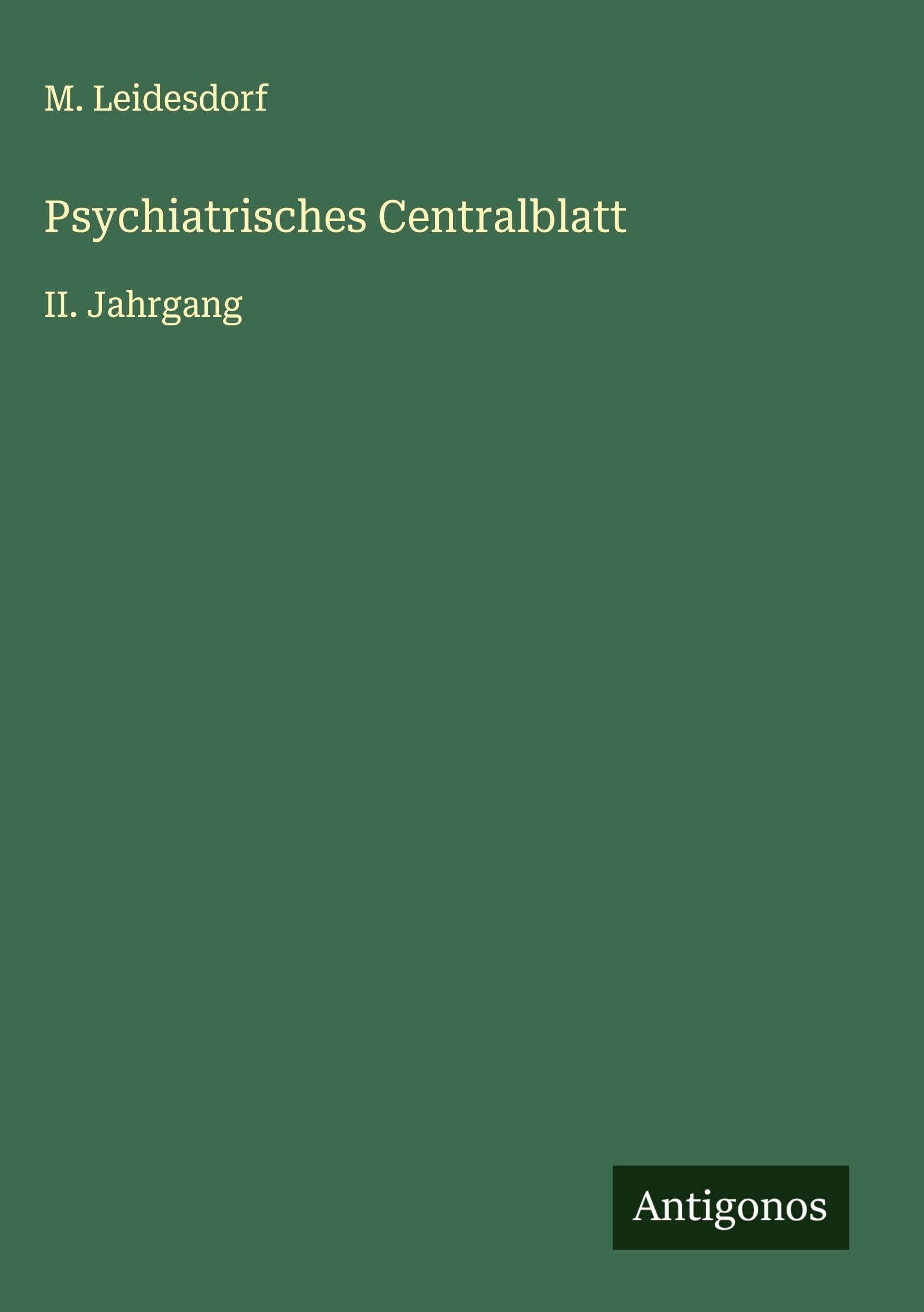 Product Image: Psychiatrisches Centralblatt