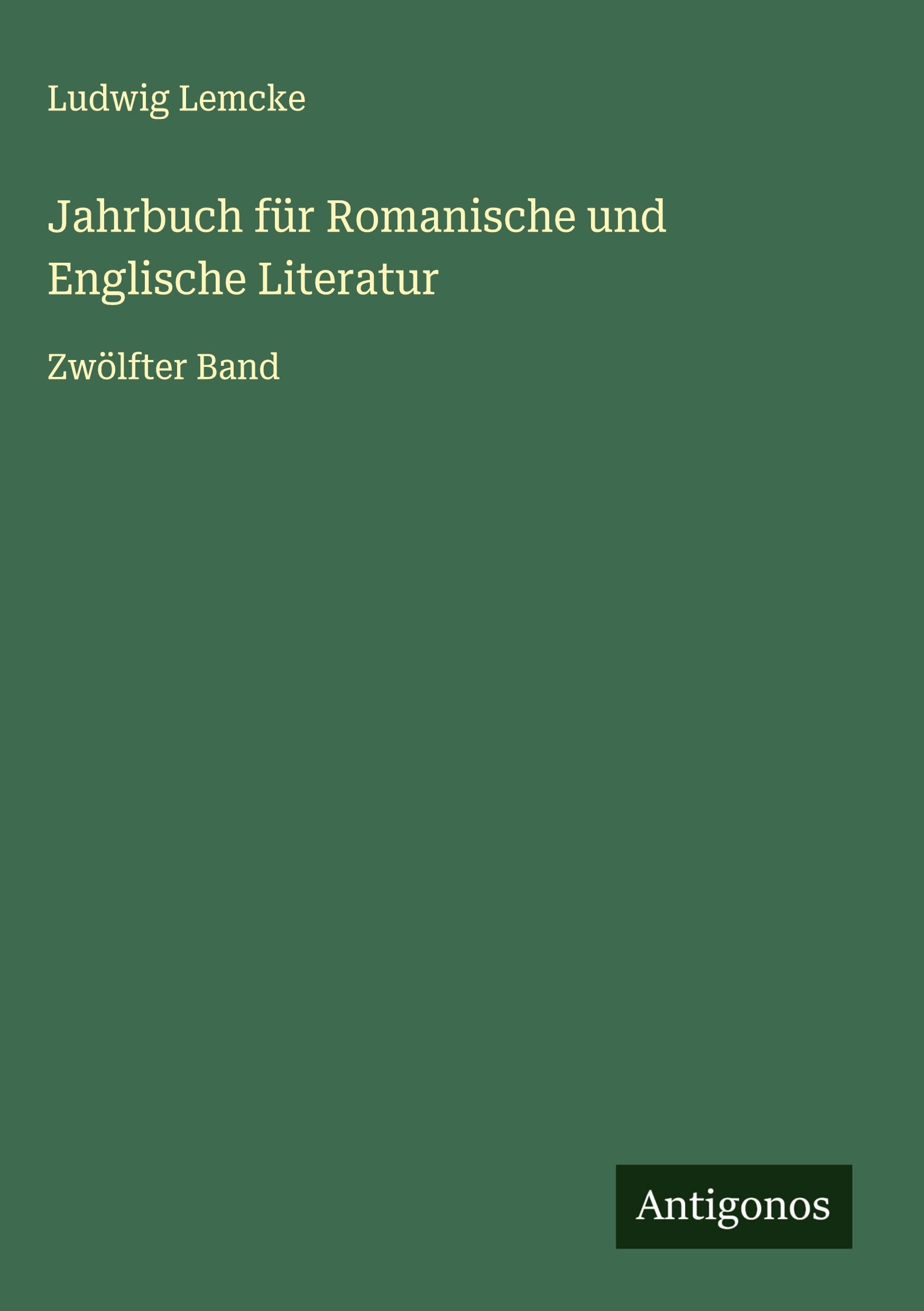 Jahrbuch für Romanische und Englische Literatur Classics