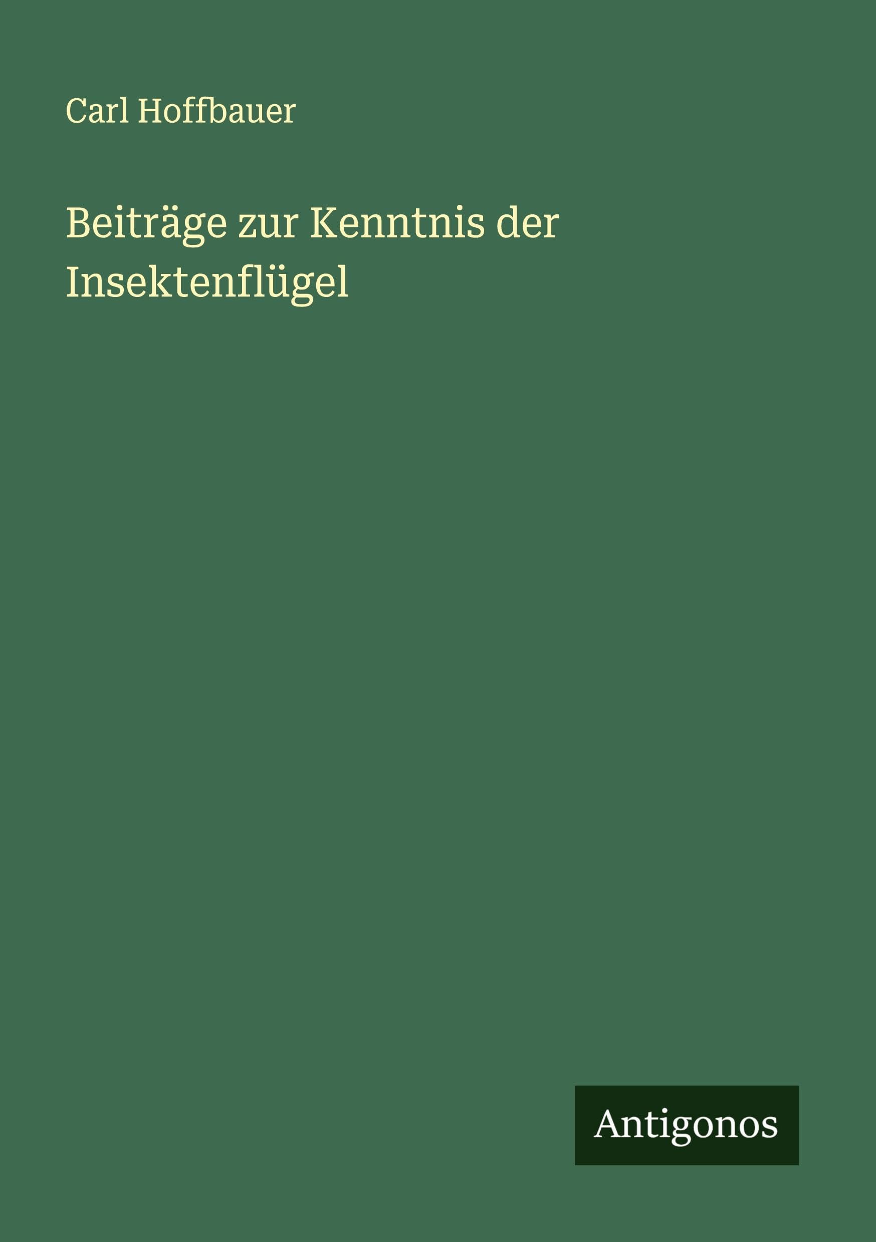 Beiträge zur Kenntnis der Insektenflügel Classics