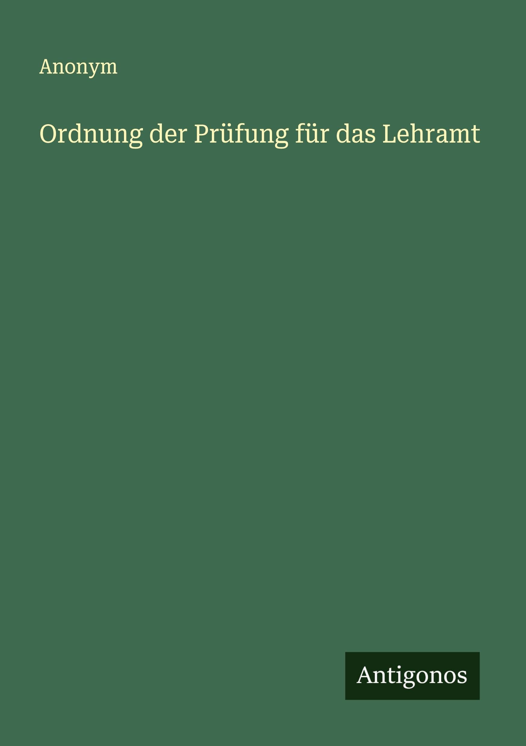 Ordnung der Prüfung für das Lehramt Classics