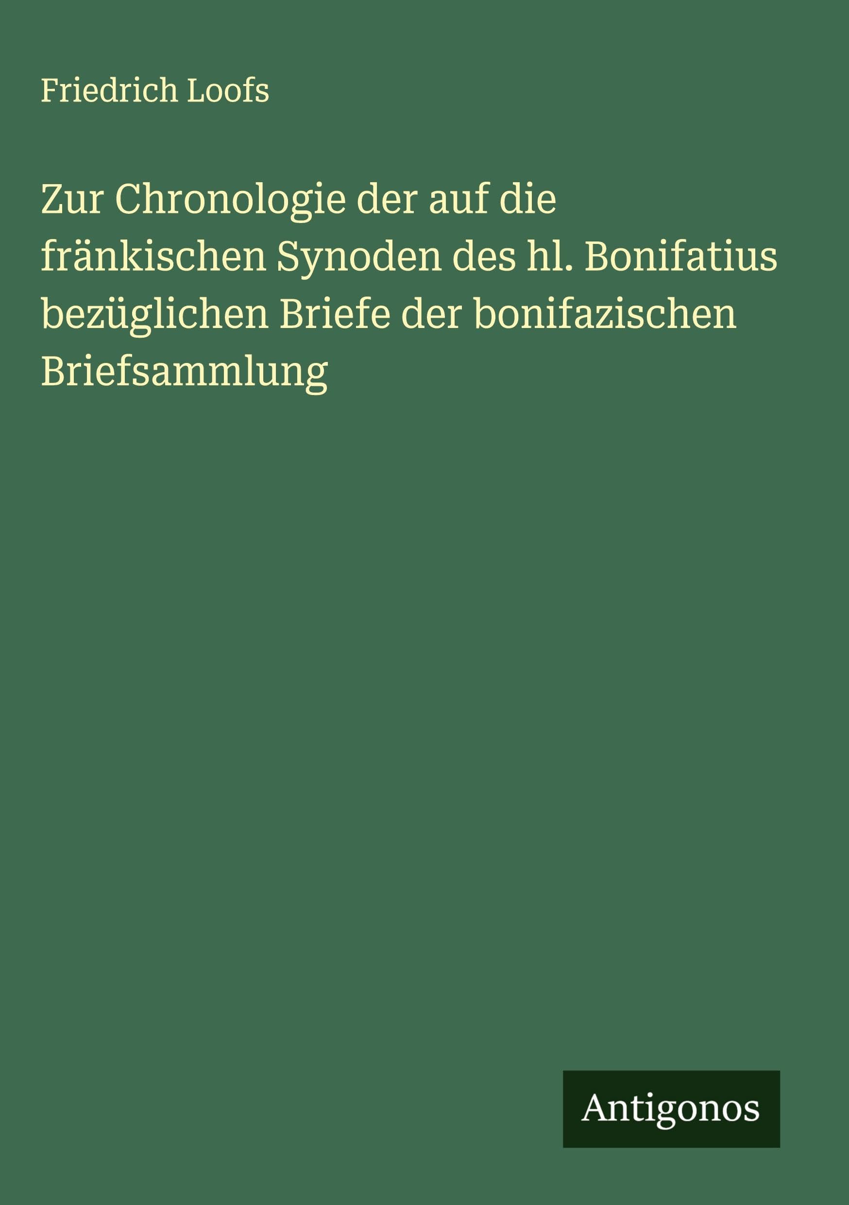 Zur Chronologie der auf die fränkischen Synoden des hl. Bonifatius bezüglichen Briefe der bonifazischen Briefsammlung Classics