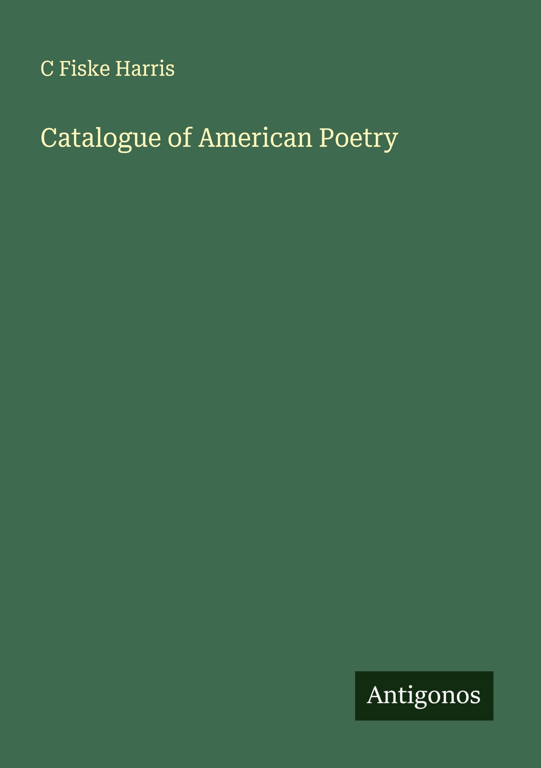 Catalogue of American Poetry Classics