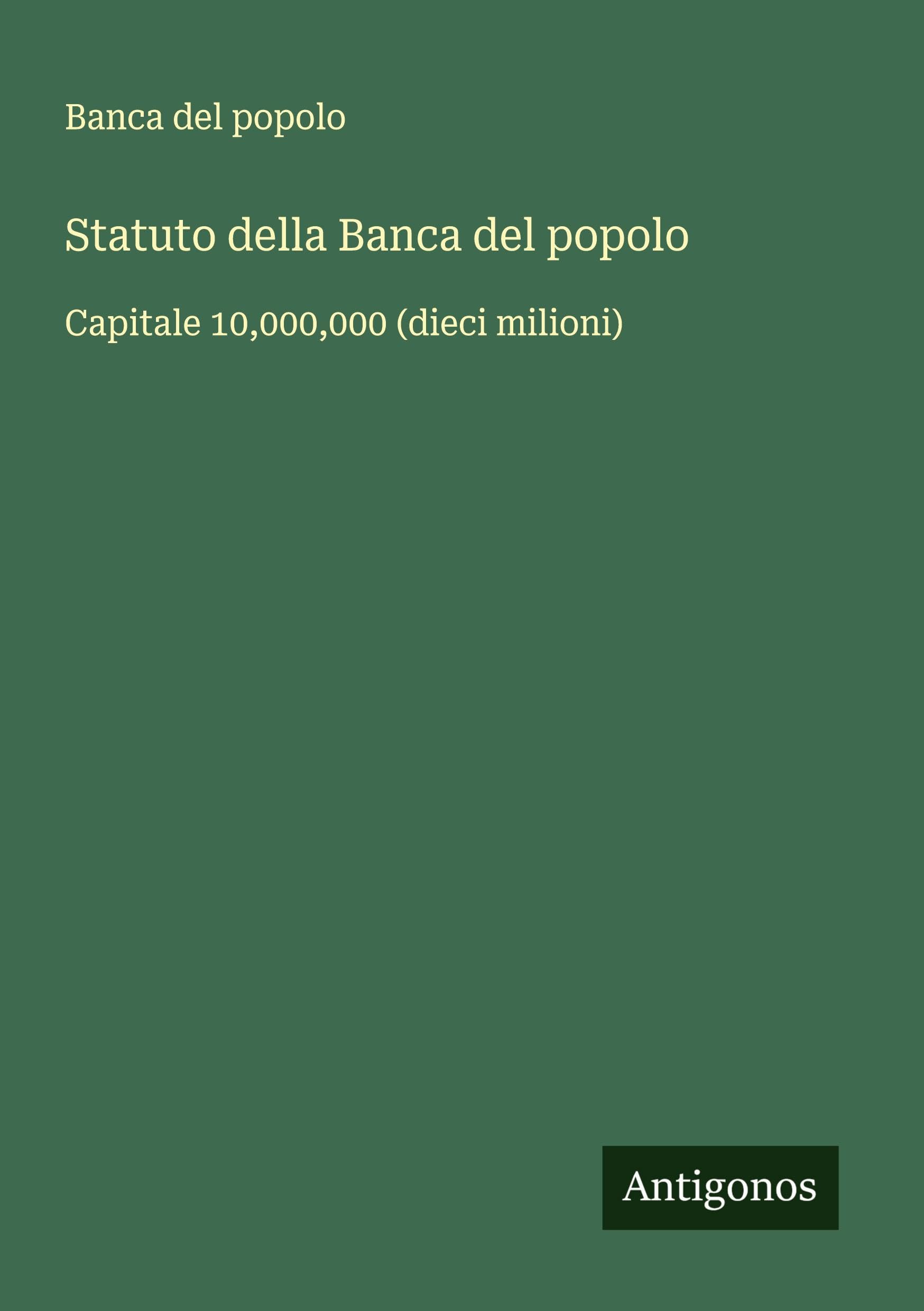 Statuto della Banca del popolo Classics
