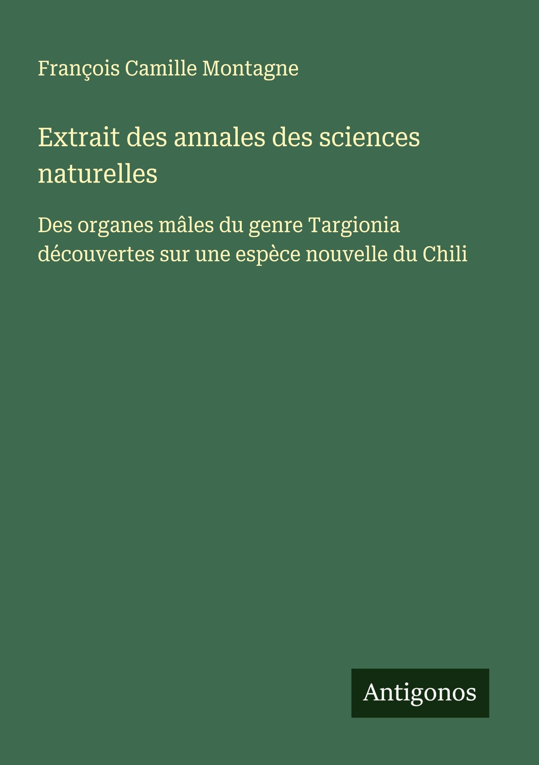 Extrait des annales des sciences naturelles Classics