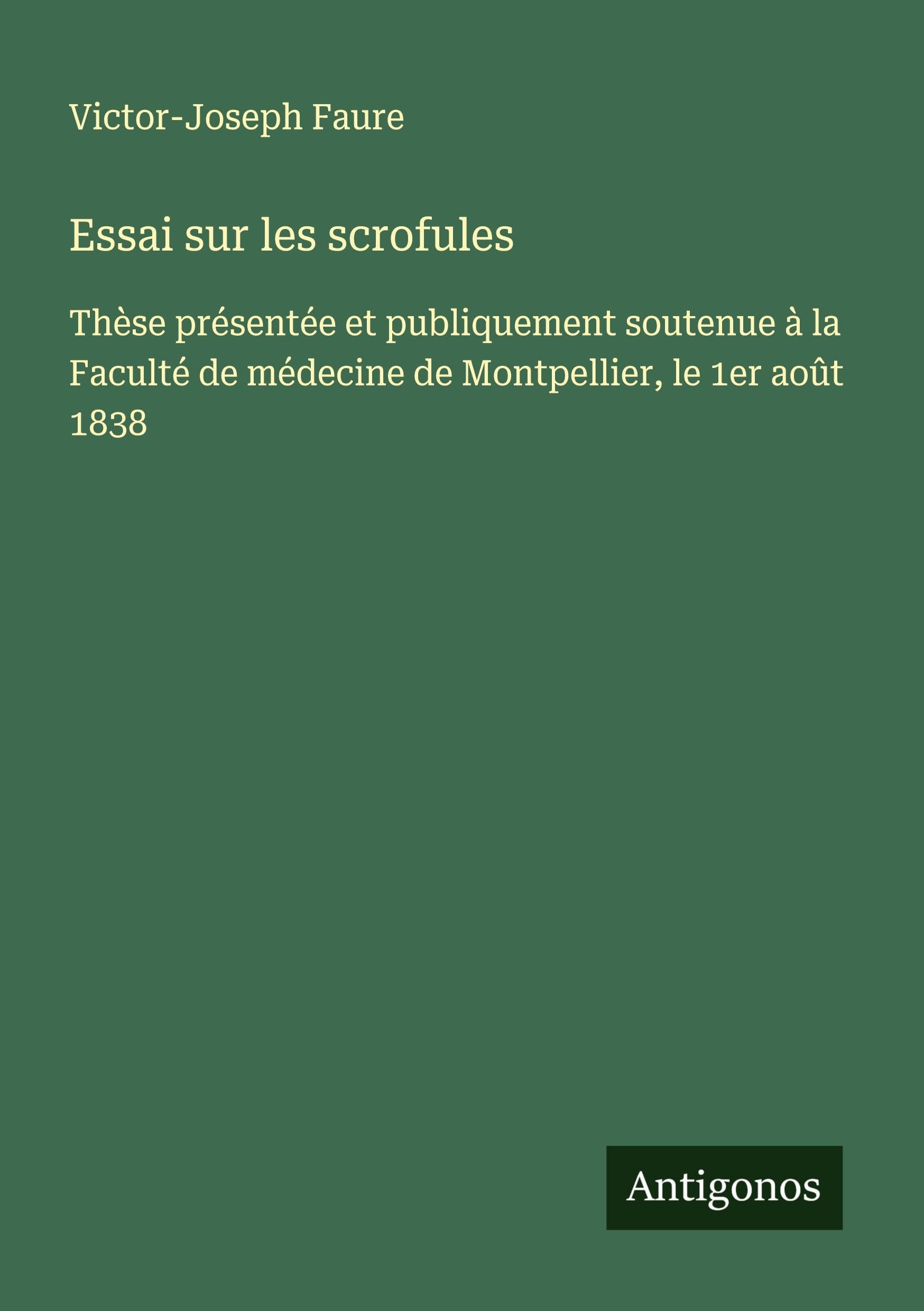 Essai sur les scrofules Classics