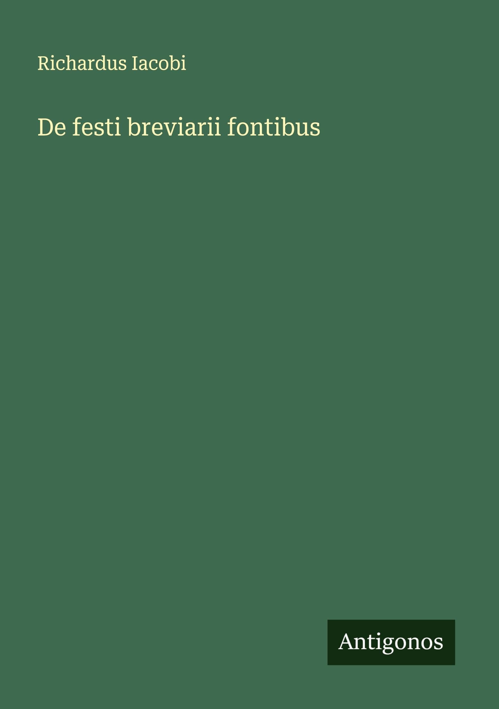 De festi breviarii fontibus Classics
