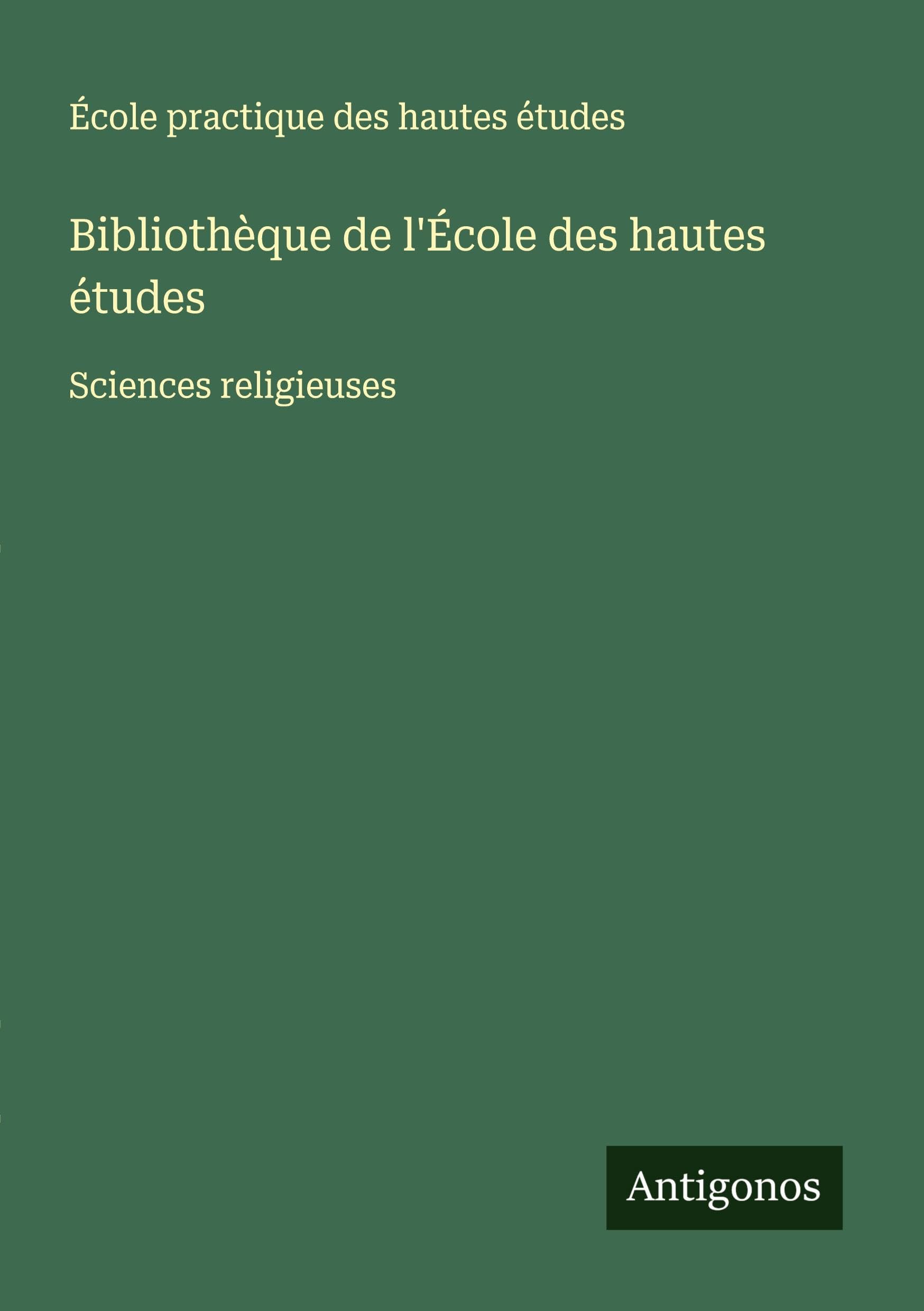 Bibliothèque de l'École des hautes études Classics
