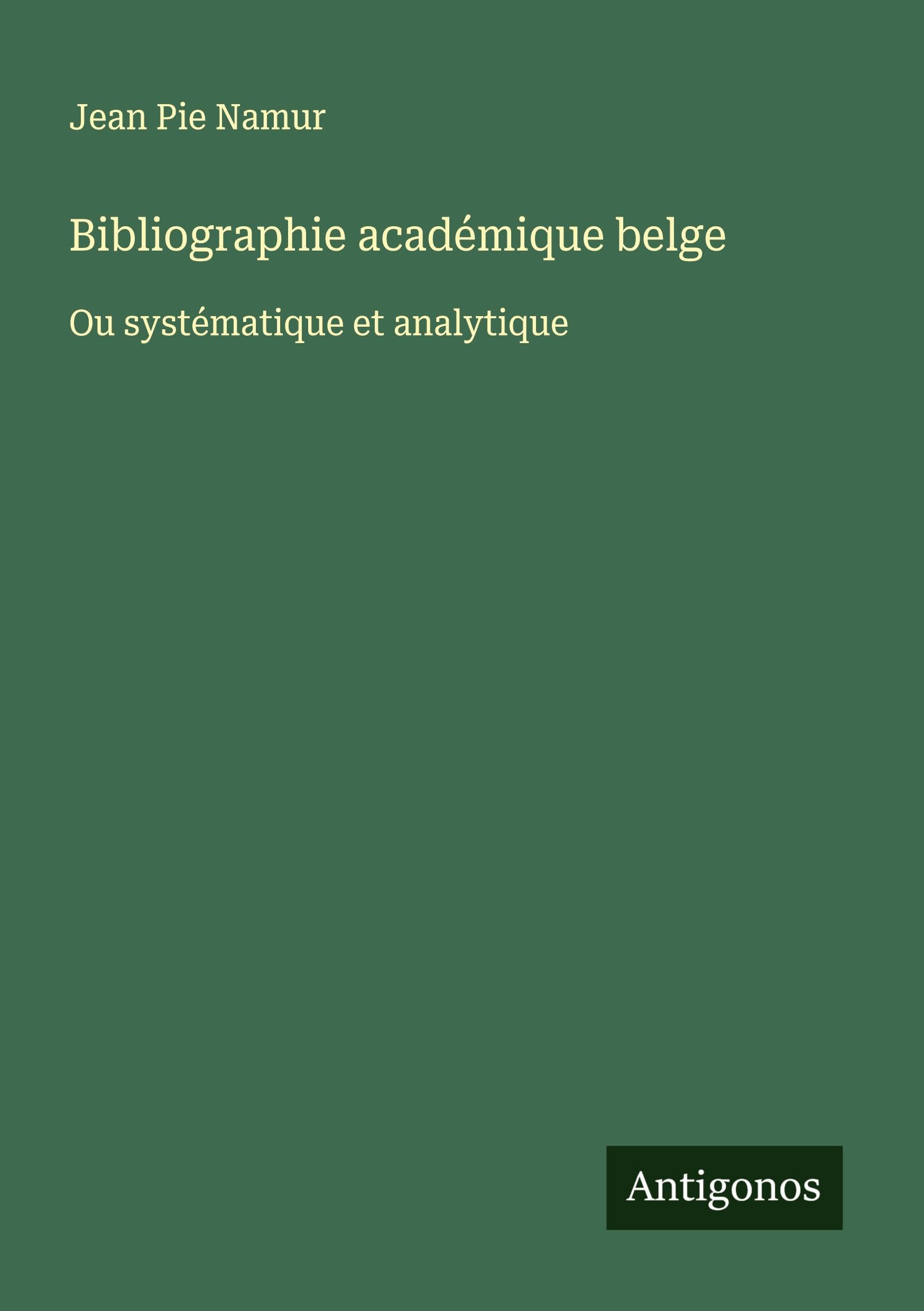 Bibliographie académique belge Classics