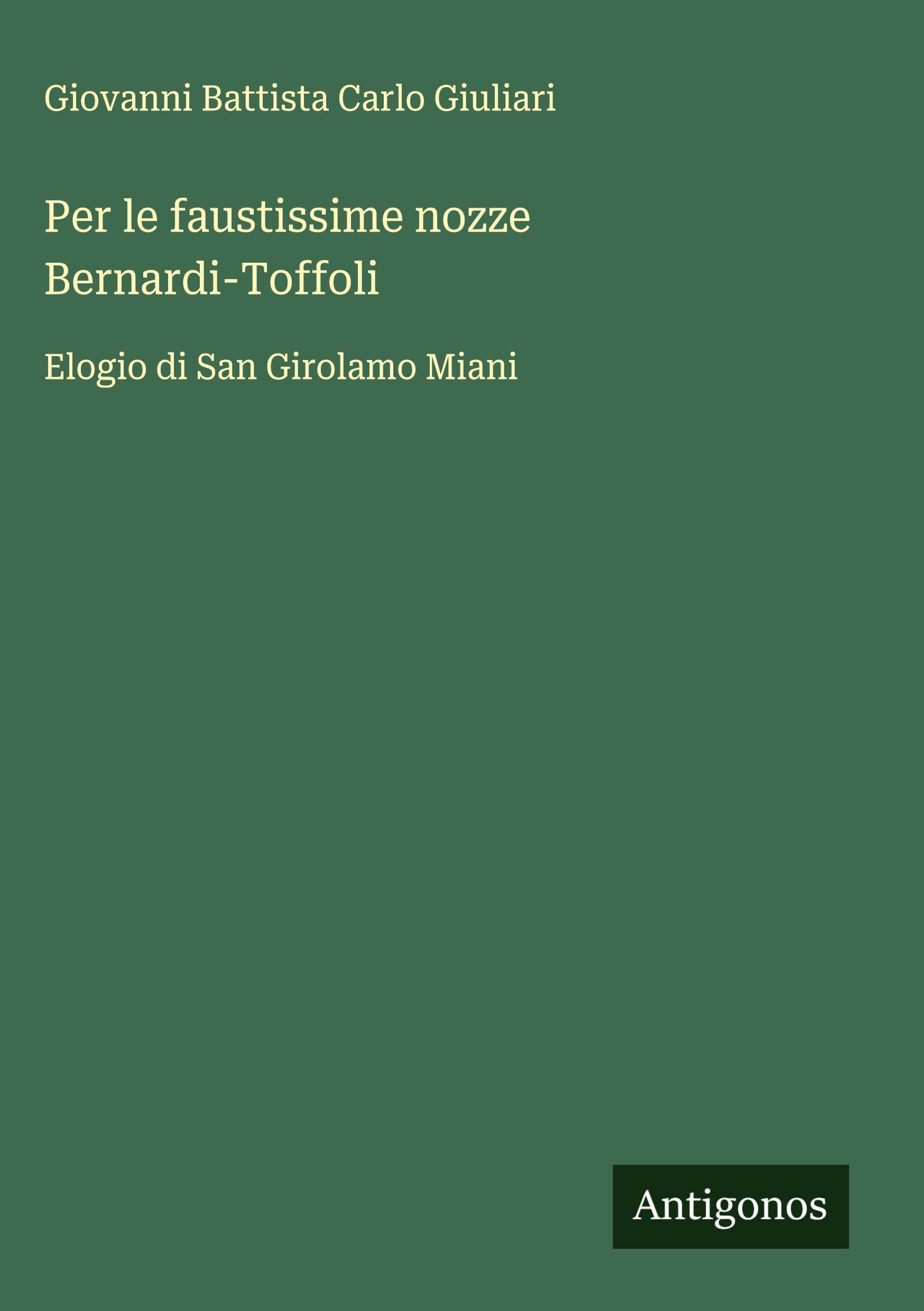 Per le faustissime nozze Bernardi-Toffoli Classics