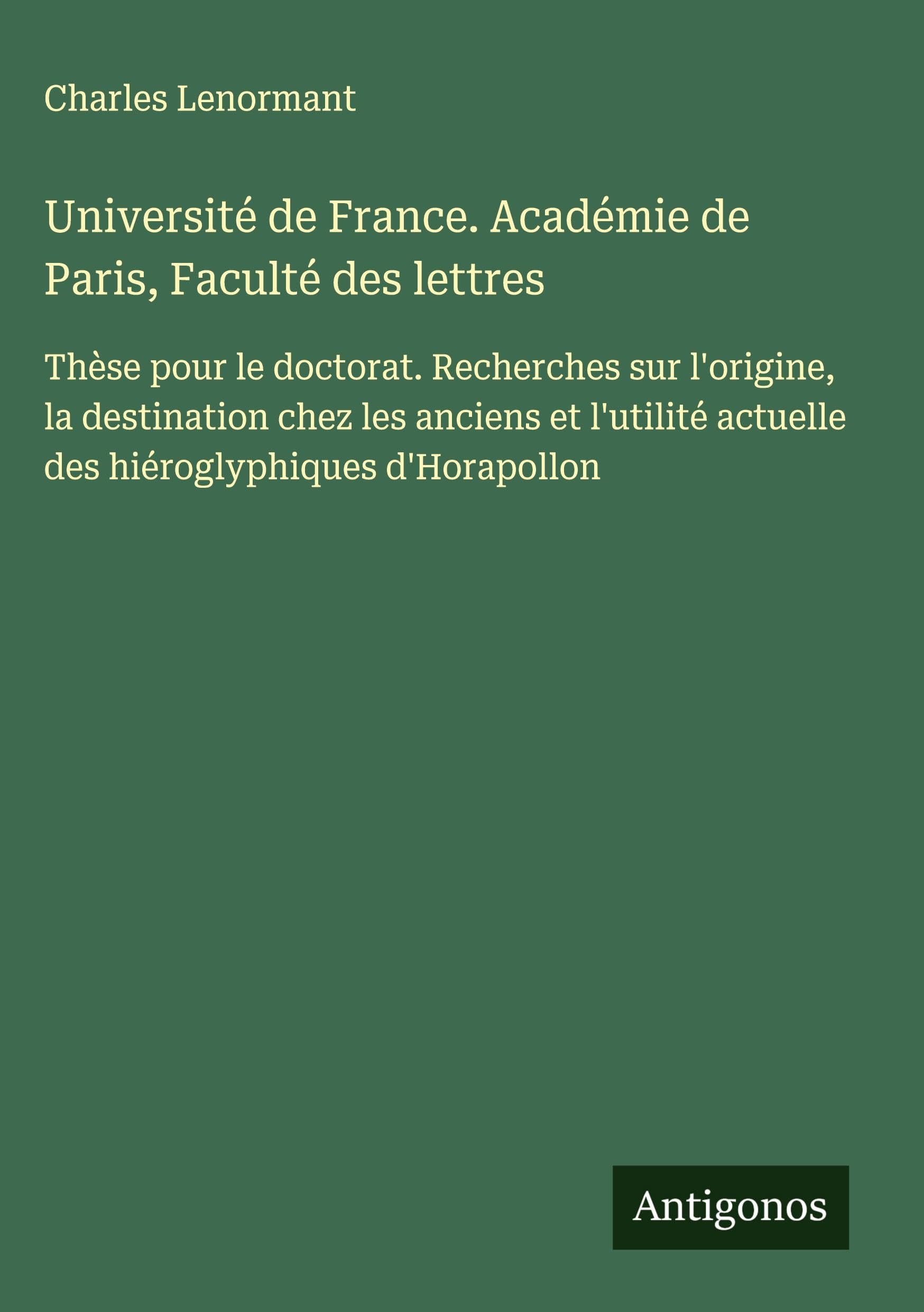 Université de France. Académie de Paris, Faculté des lettres Classics