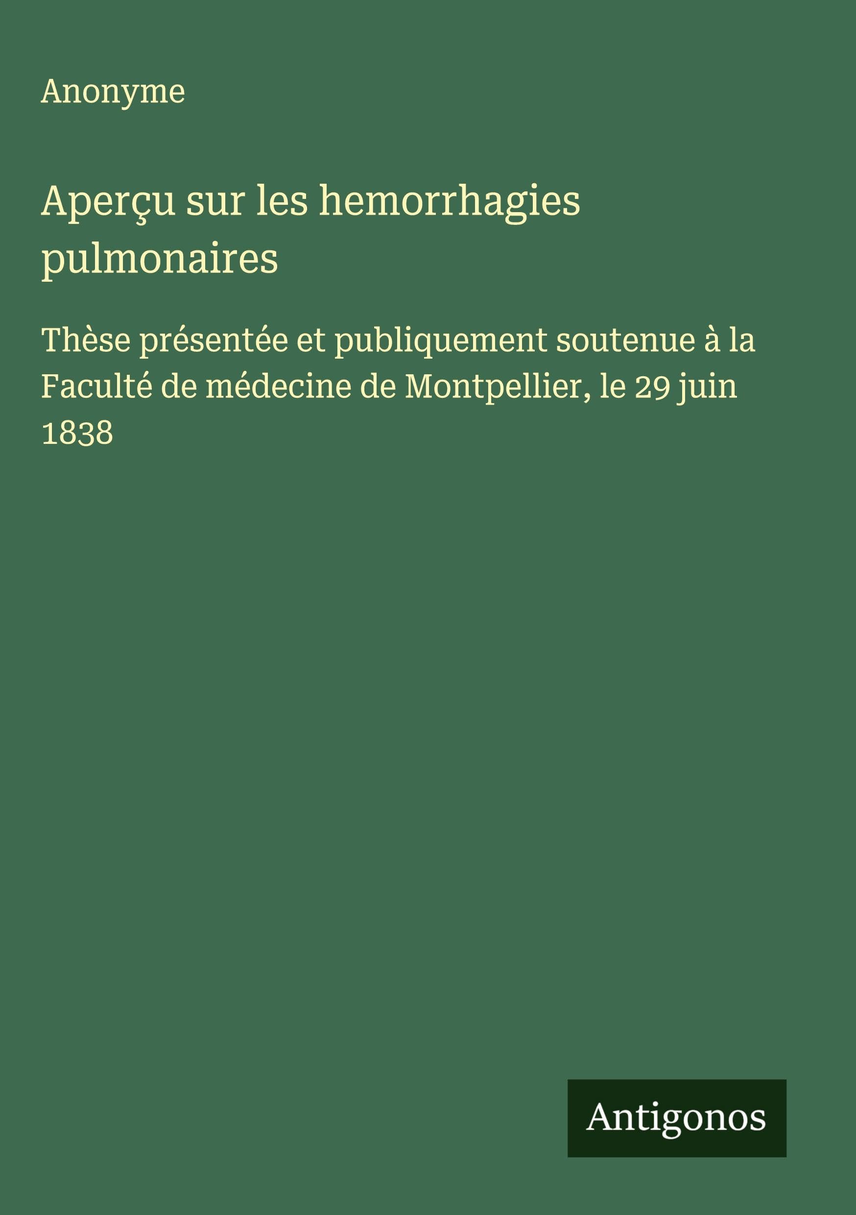 Aperçu sur les hemorrhagies pulmonaires Classics