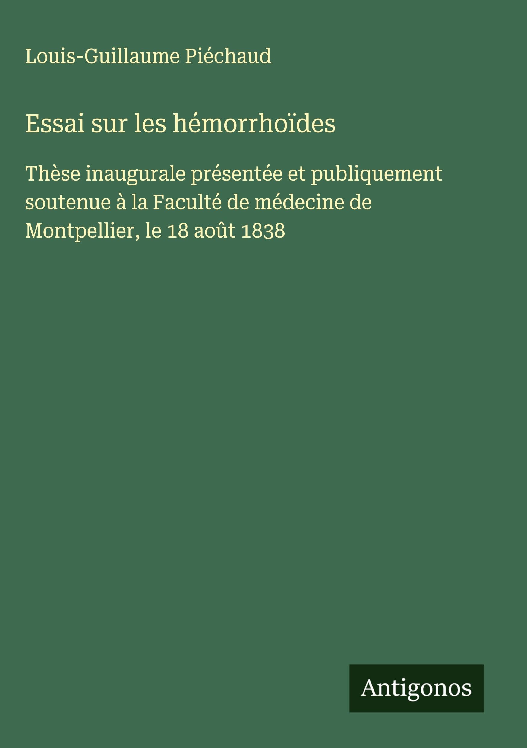 Essai sur les hémorrhoïdes Classics