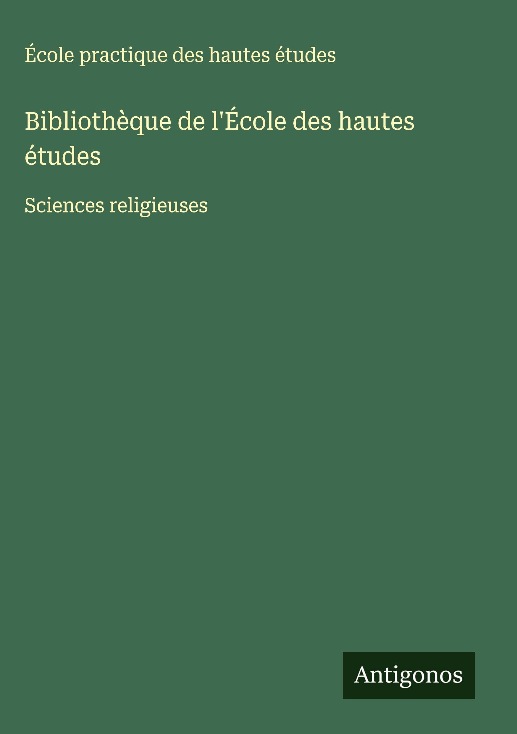 Bibliothèque de l'École des hautes études Classics