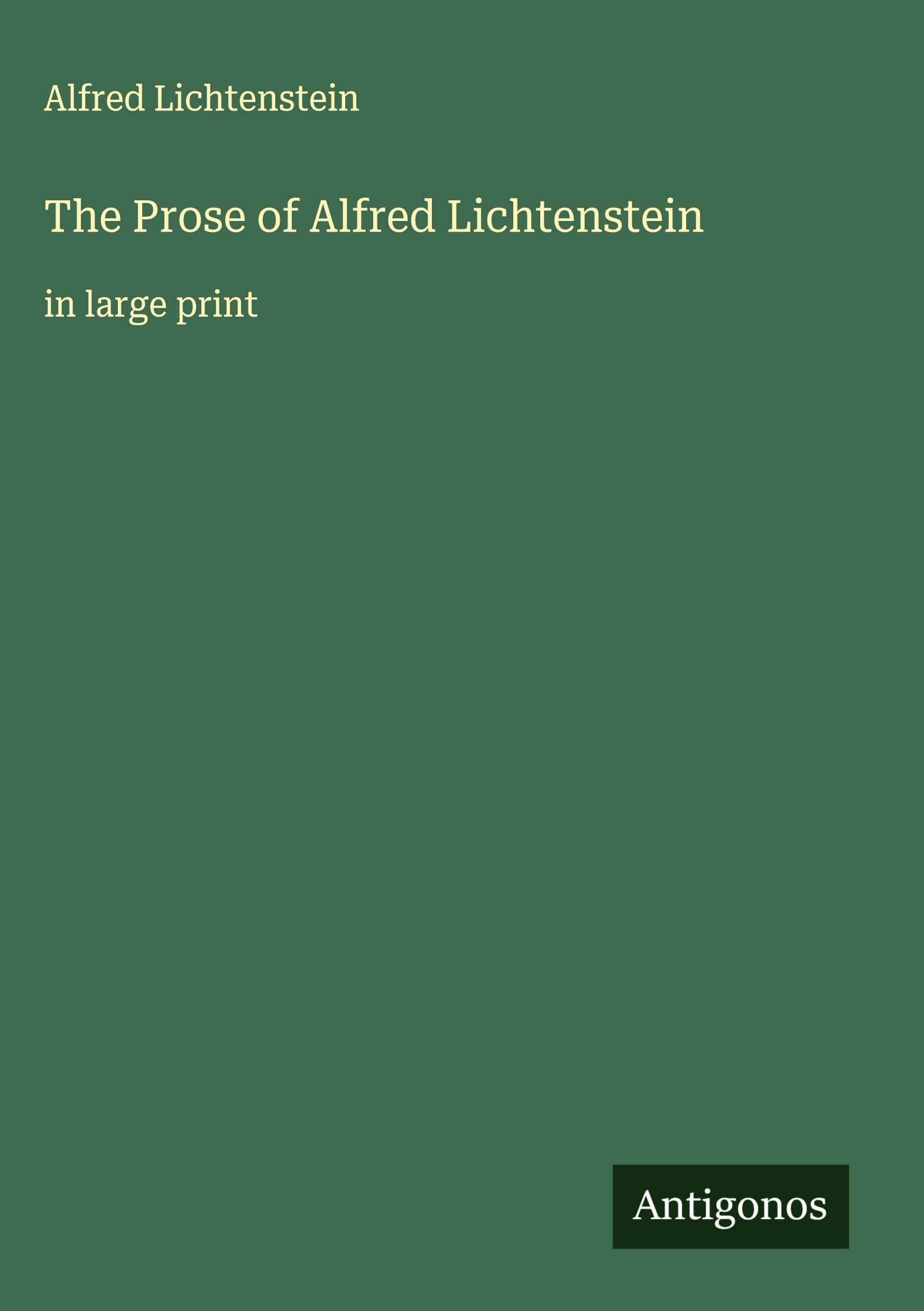The Prose of Alfred Lichtenstein book