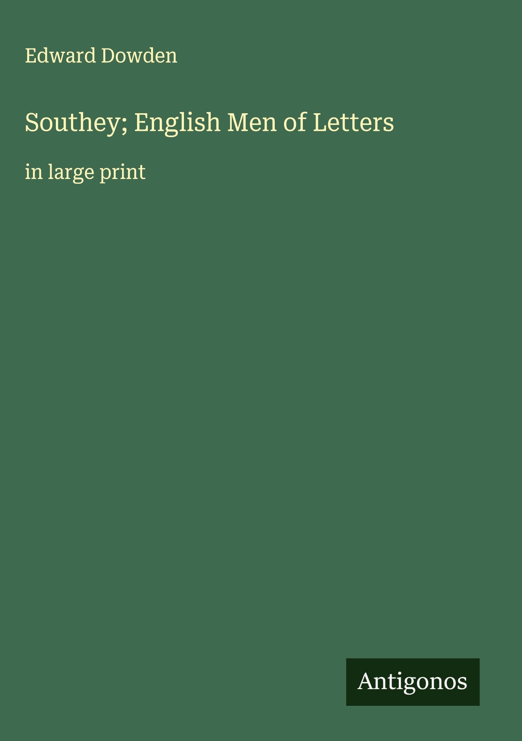 Southey; English Men of Letters Classics
