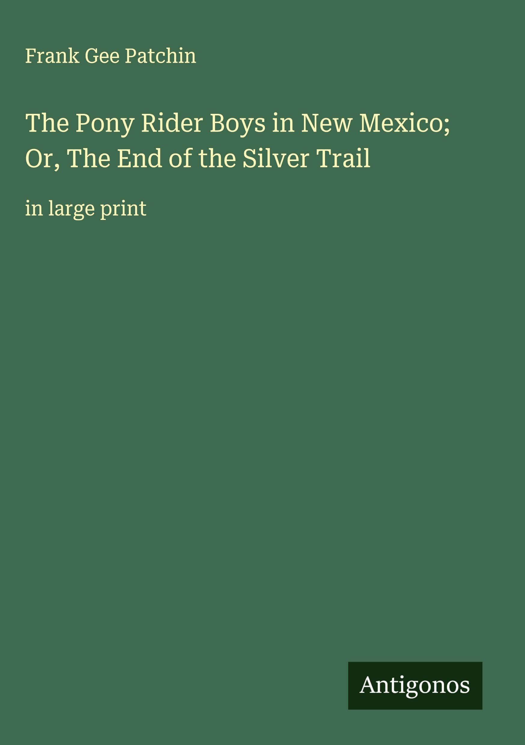 The Pony Rider Boys in New Mexico; Or, The End of the Silver Trail Classics