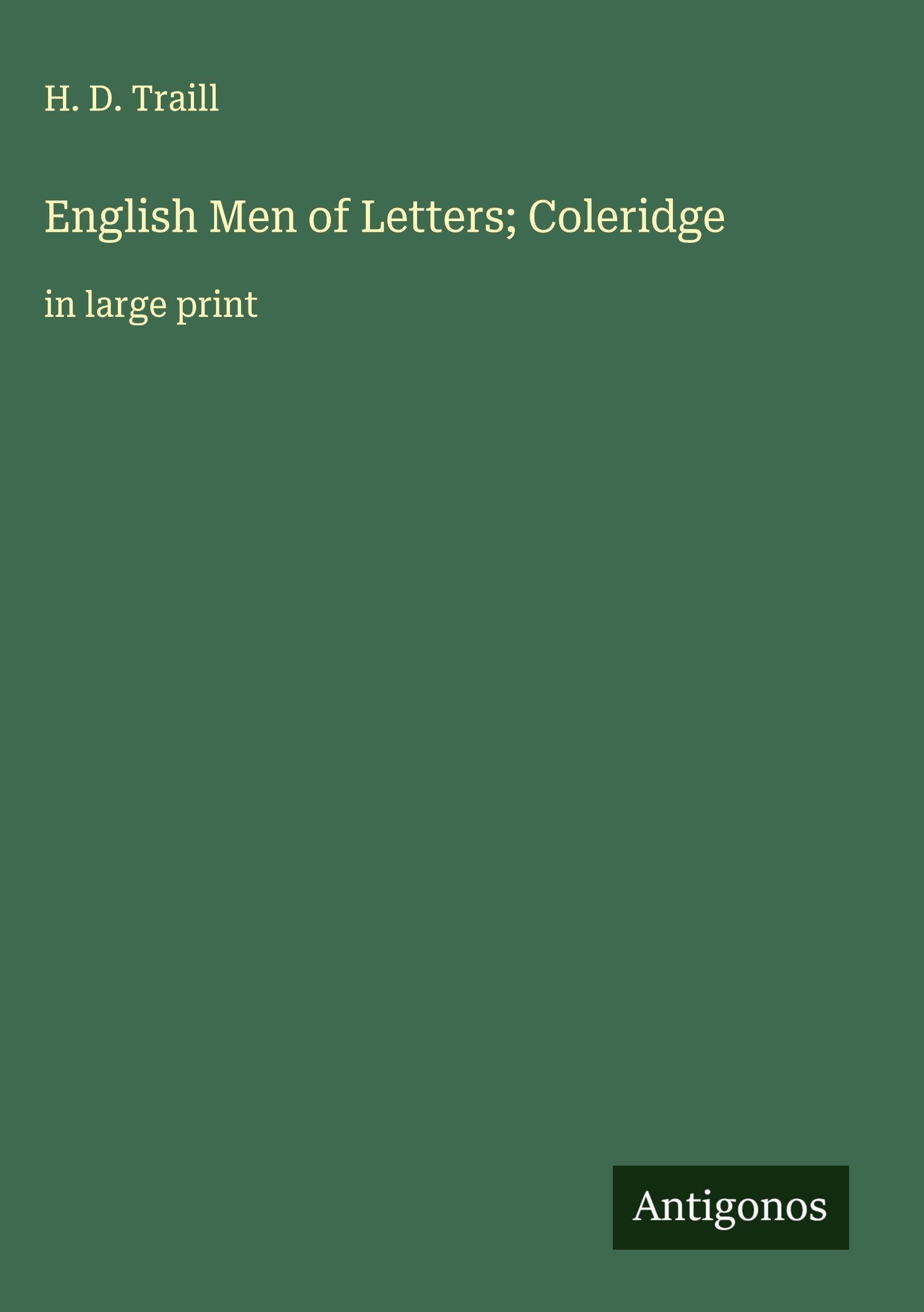 English Men of Letters; Coleridge Classics