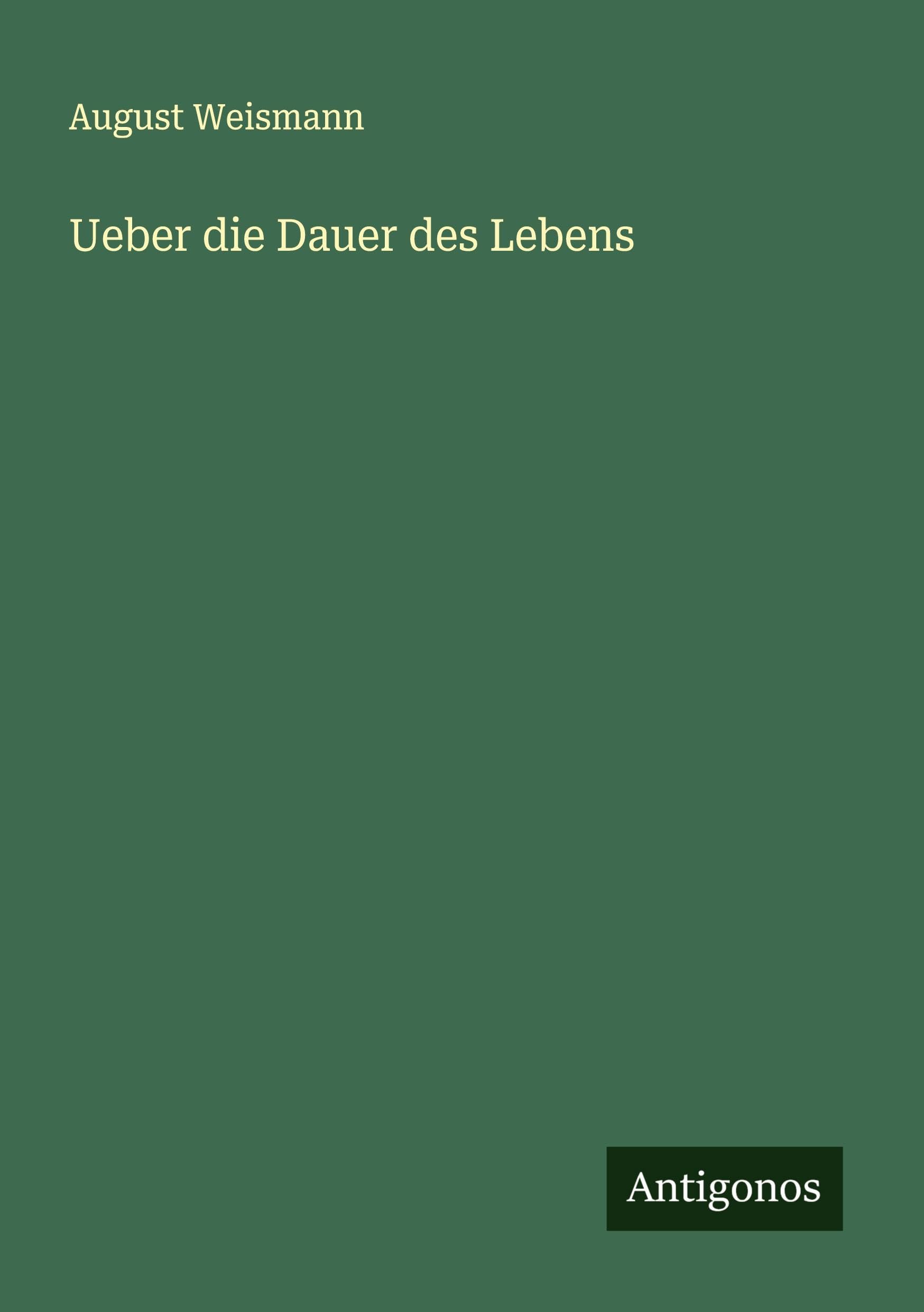 Product Image: Ueber die Dauer des Lebens