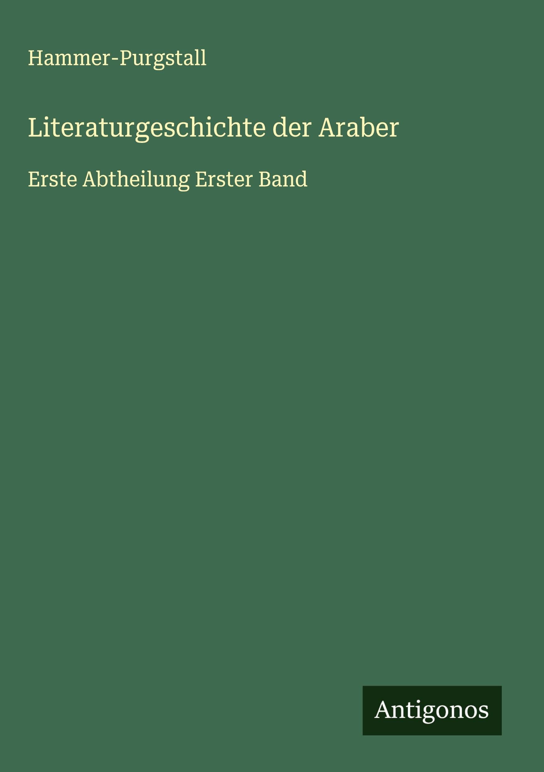 Literaturgeschichte der Araber Classics