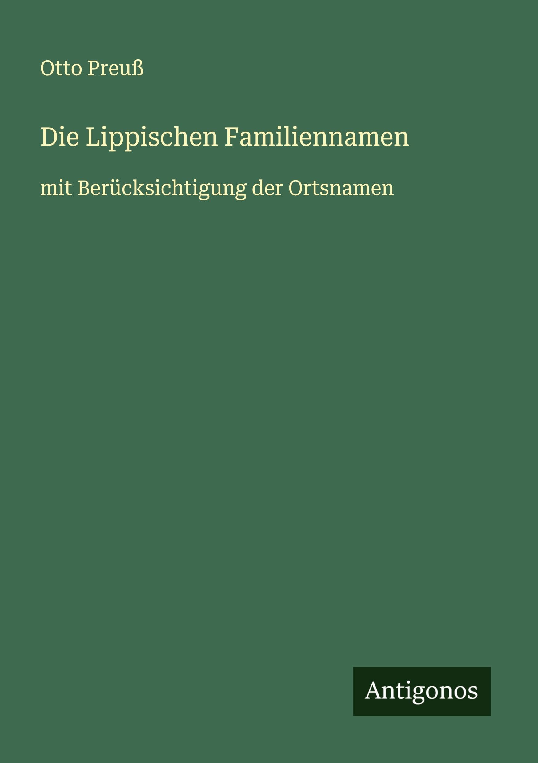 Die Lippischen Familiennamen Classics
