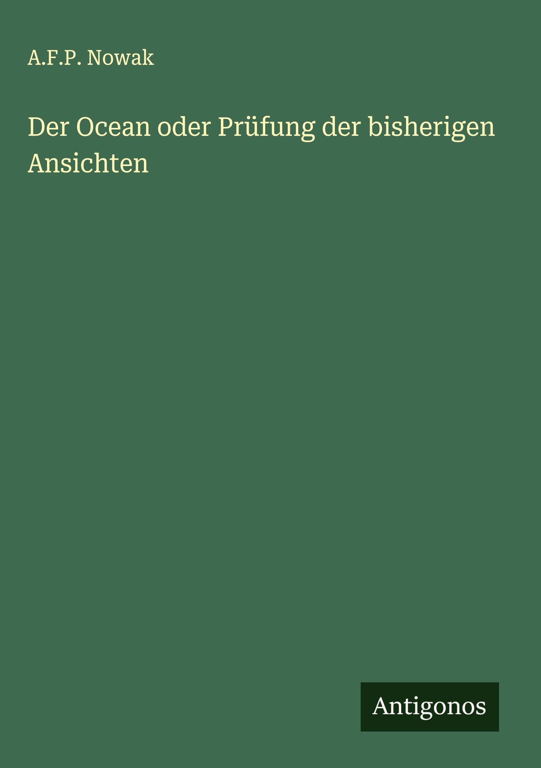 Product Image: Der Ocean oder Prüfung der bisherigen Ansichten