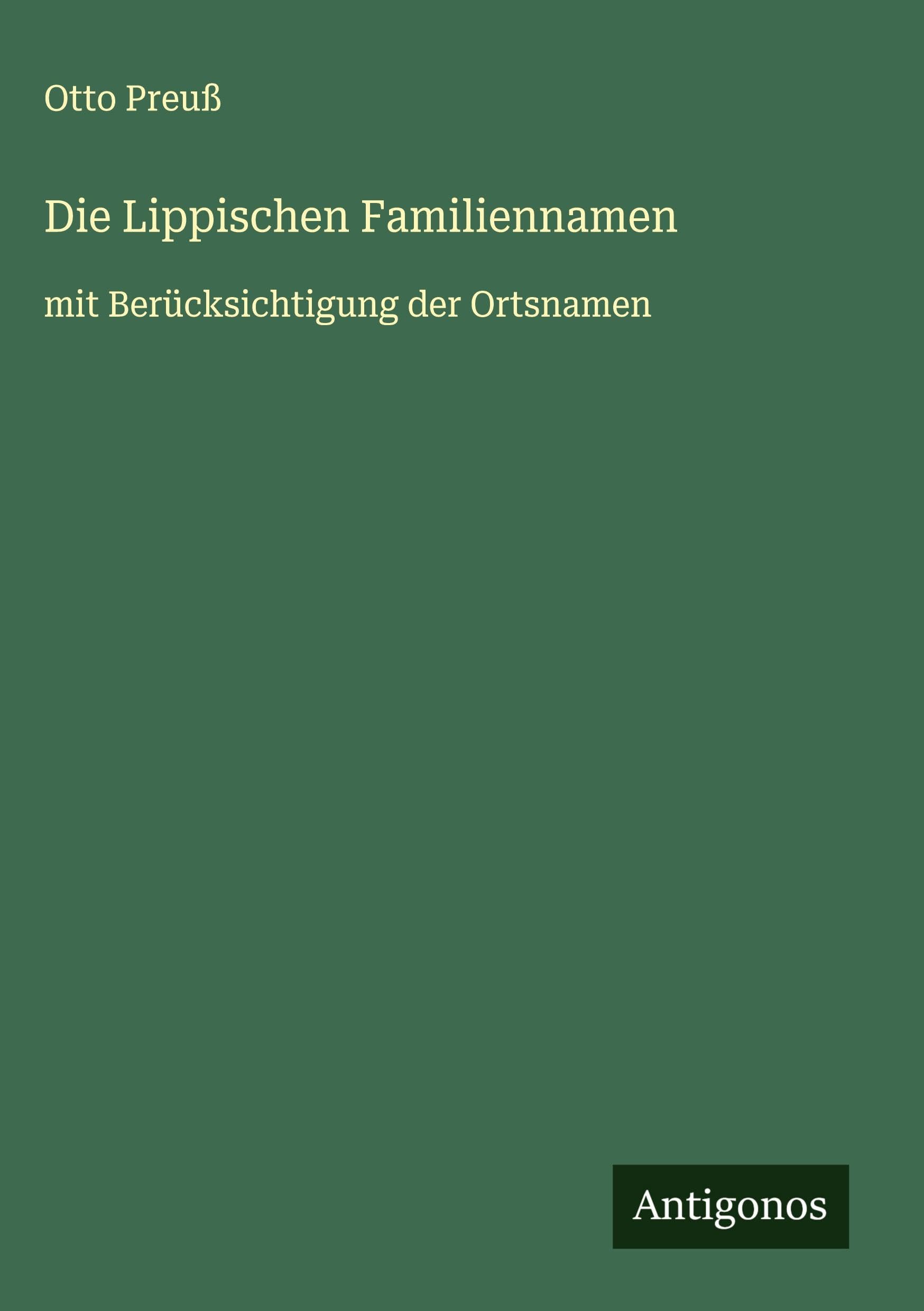 Die Lippischen Familiennamen Classics