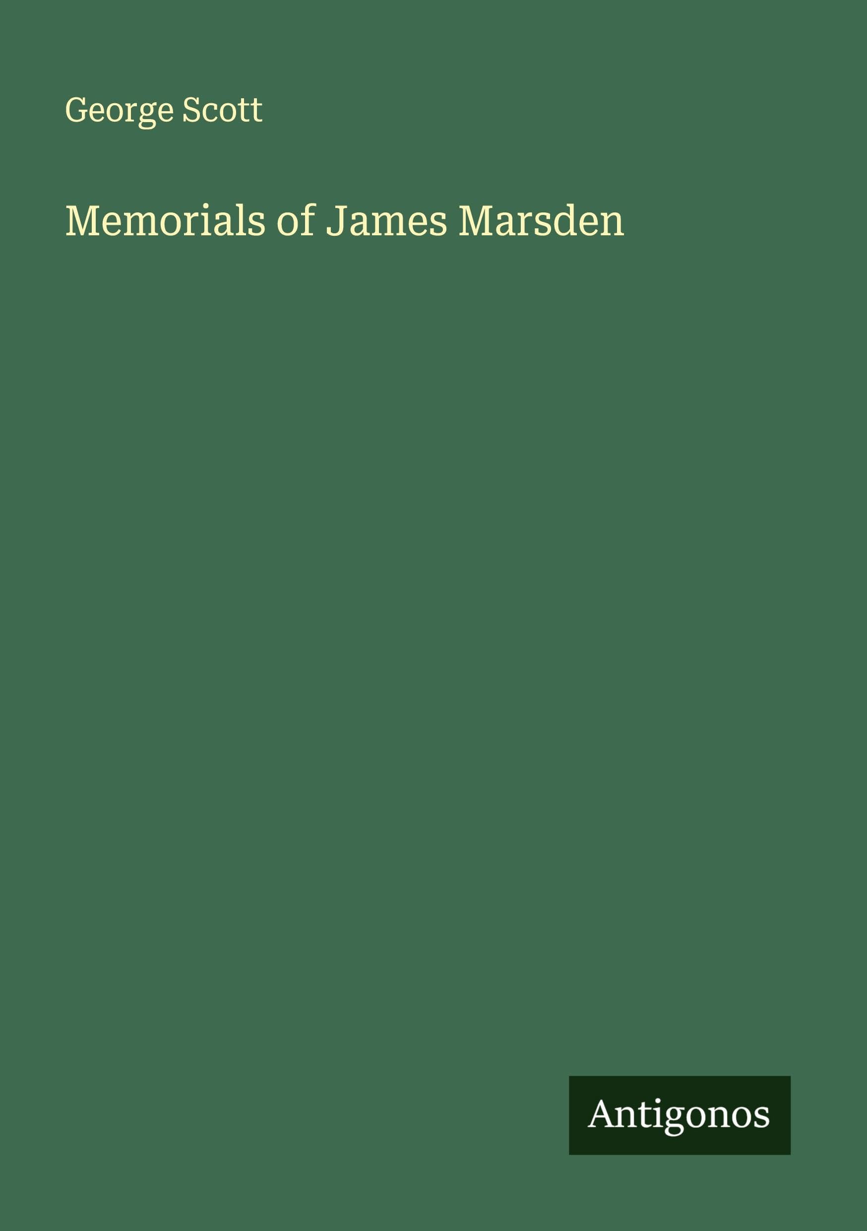 Memorials of James Marsden Classics