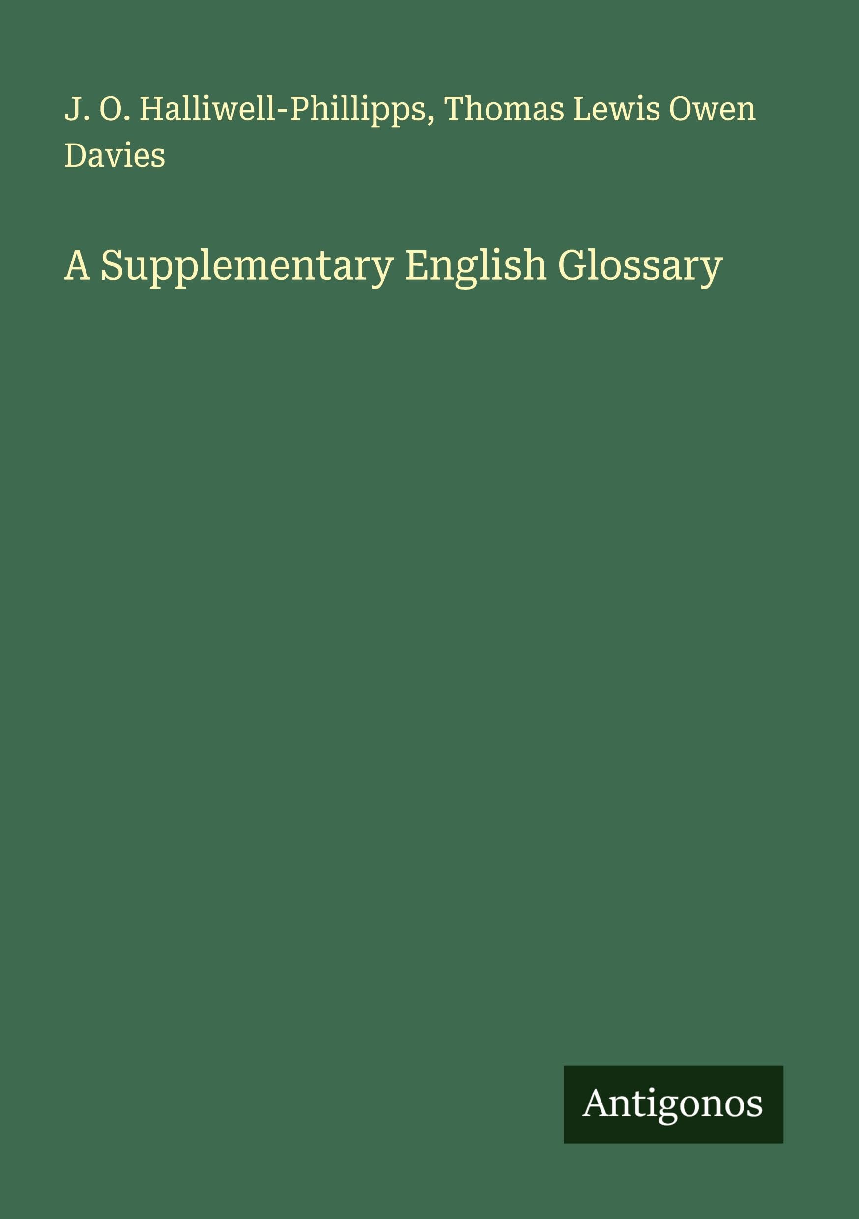 A Supplementary English Glossary Classics