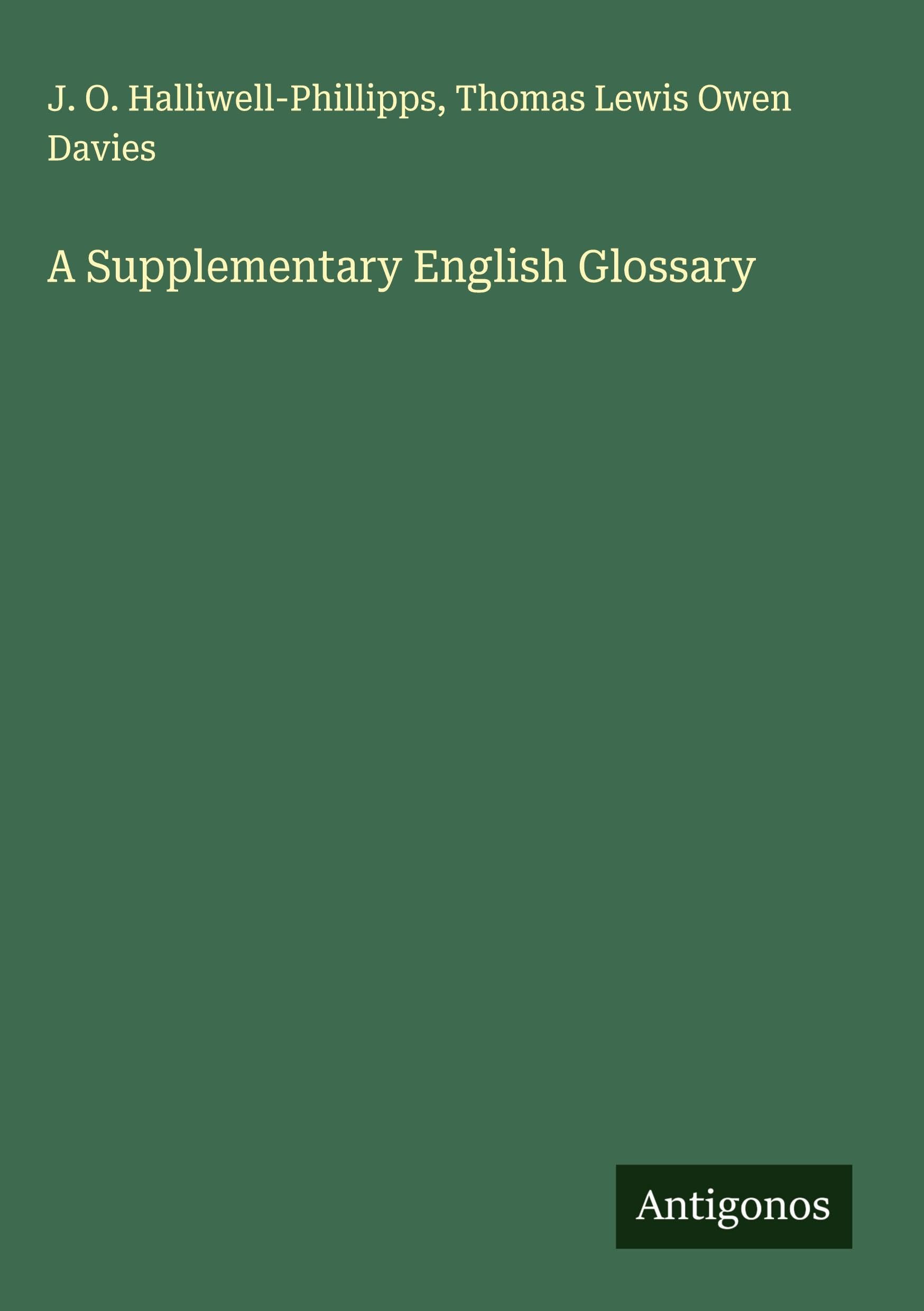 A Supplementary English Glossary Classics