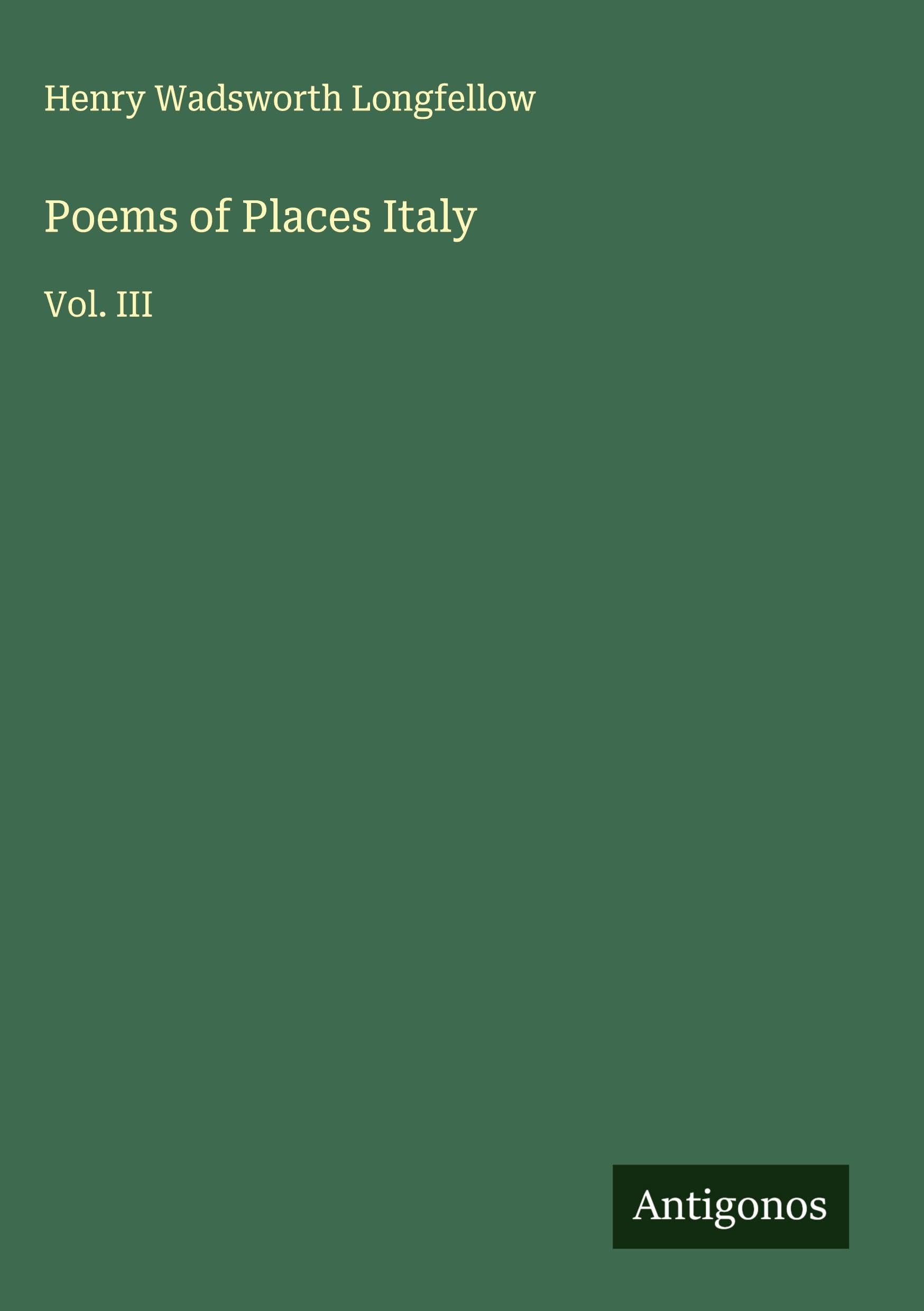 Poems of Places Italy Classics