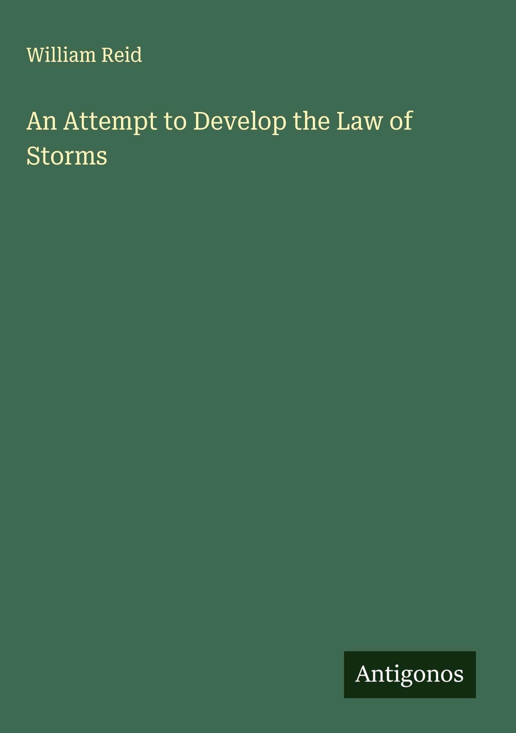 Product Image: An Attempt to Develop the Law of Storms