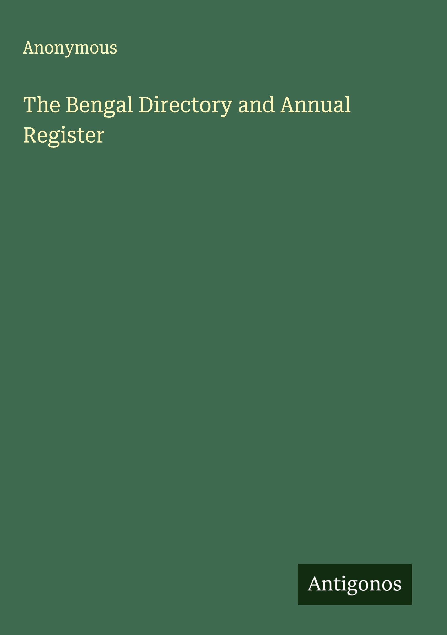 Product Image: The Bengal Directory and Annual Register
