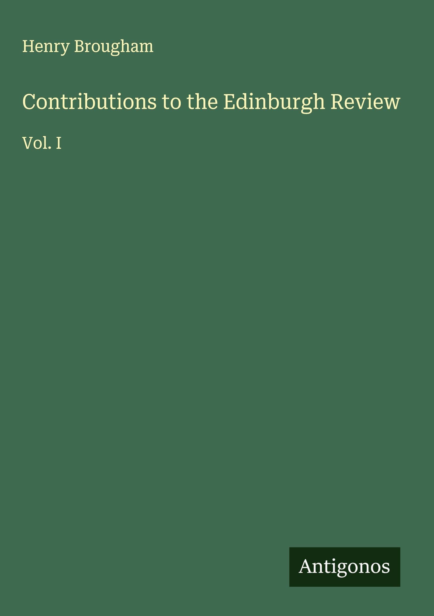 Contributions to the Edinburgh Review Classics