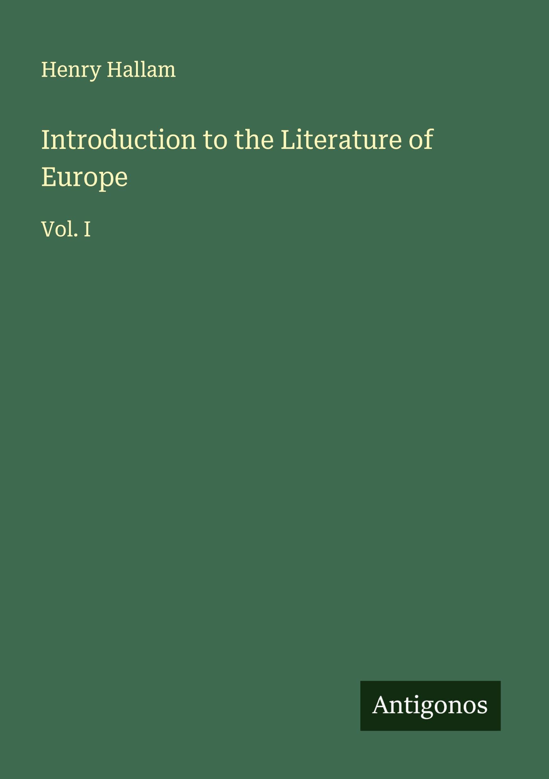Introduction to the Literature of Europe Classics