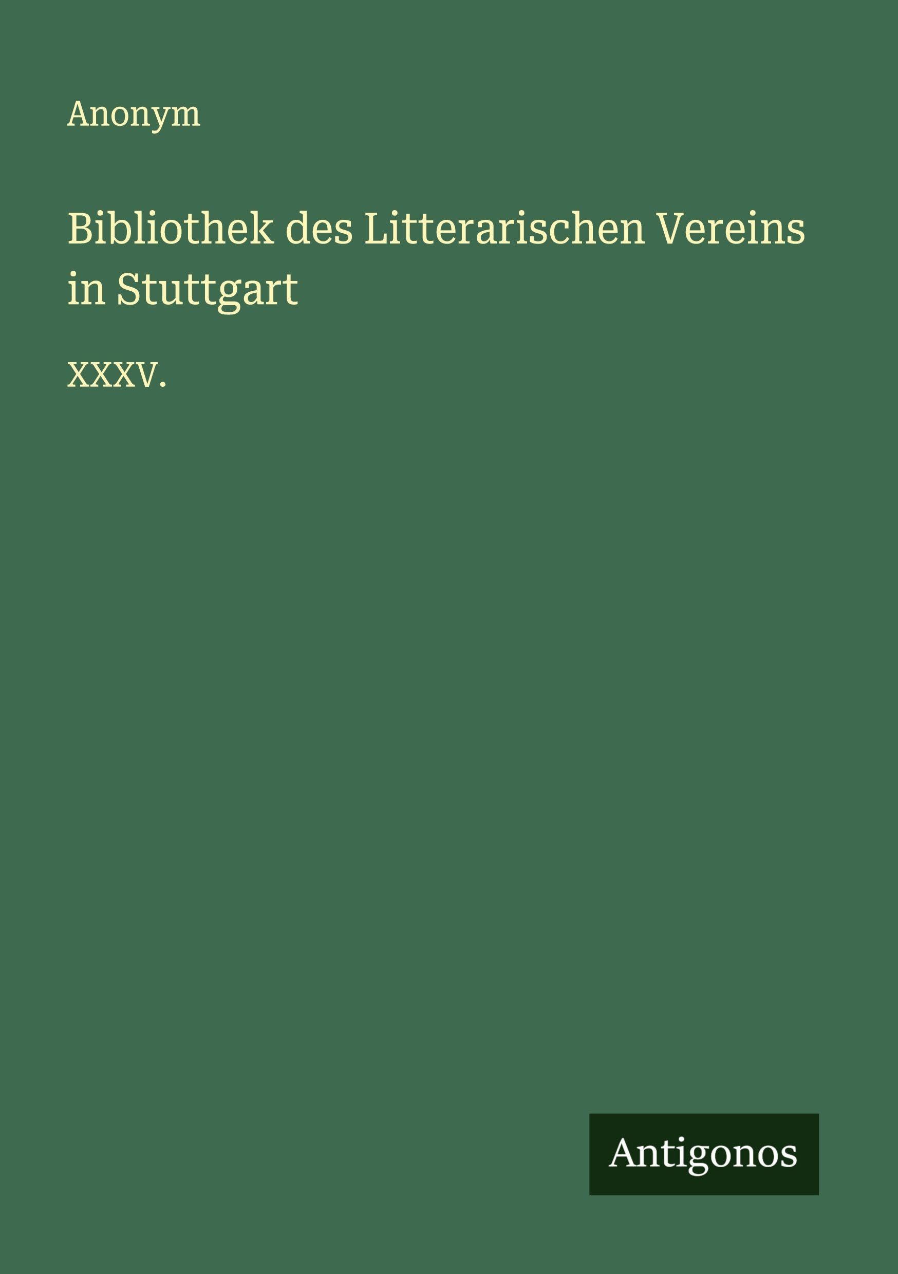 Bibliothek des Litterarischen Vereins in Stuttgart Classics