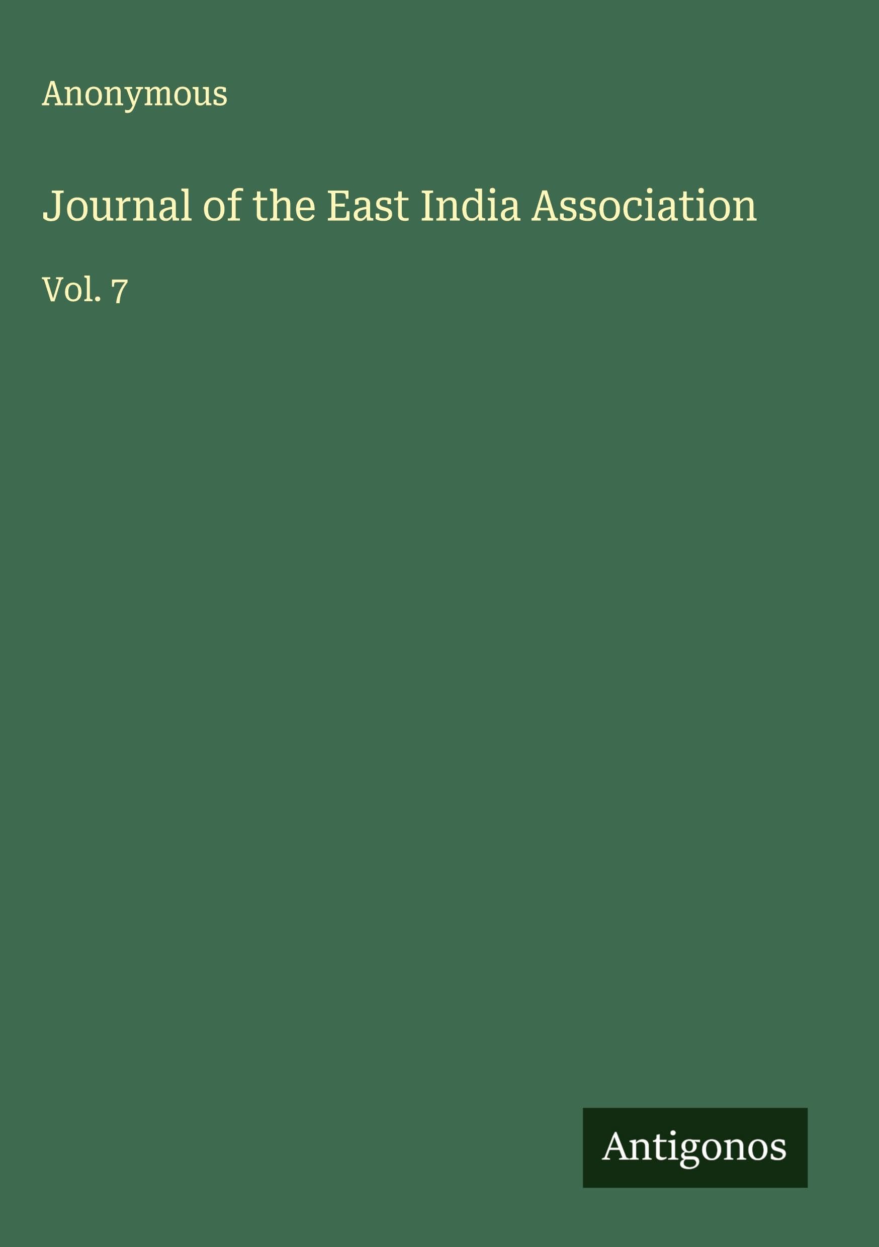Journal of the East India Association Classics