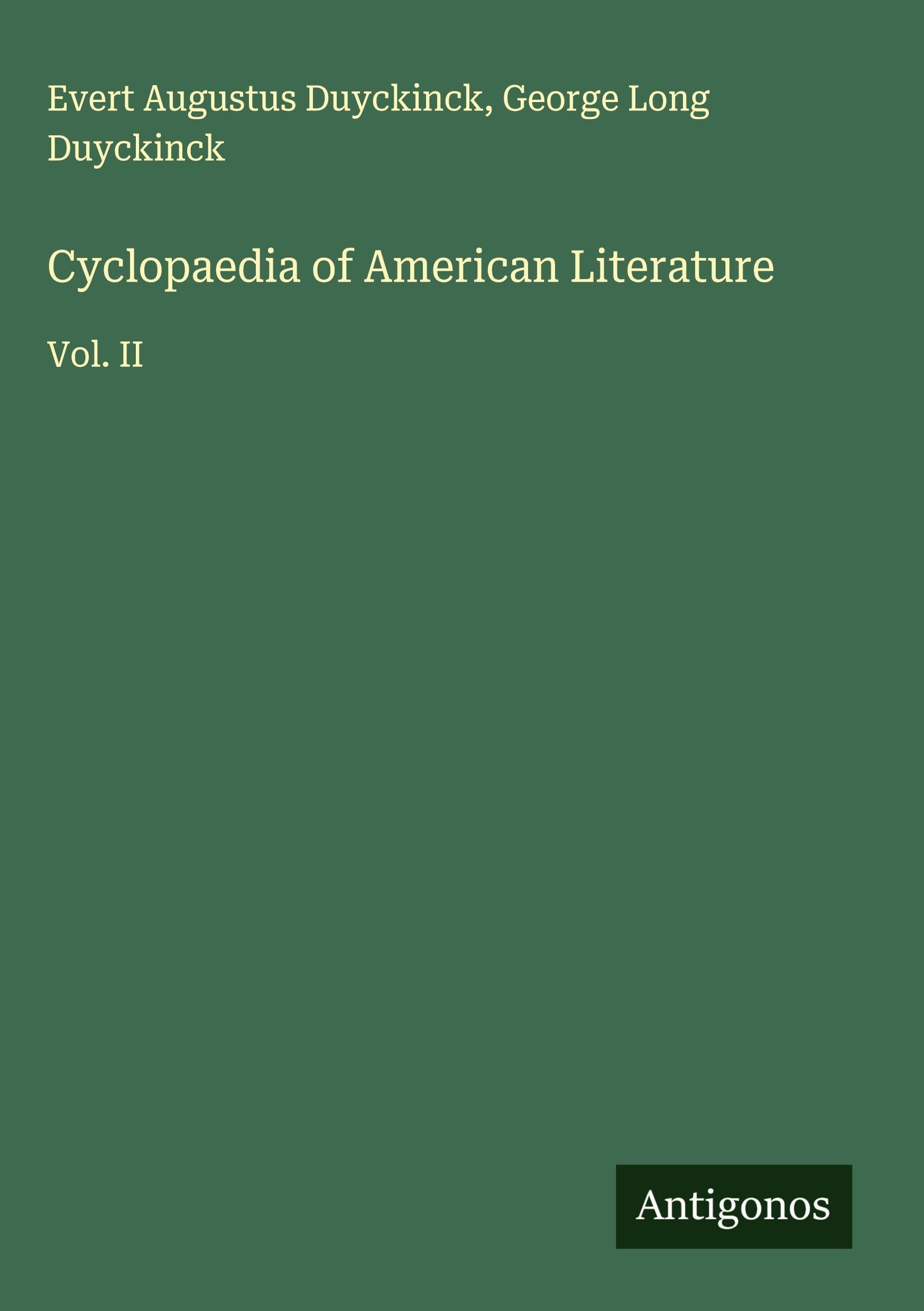 Cyclopaedia of American Literature Classics