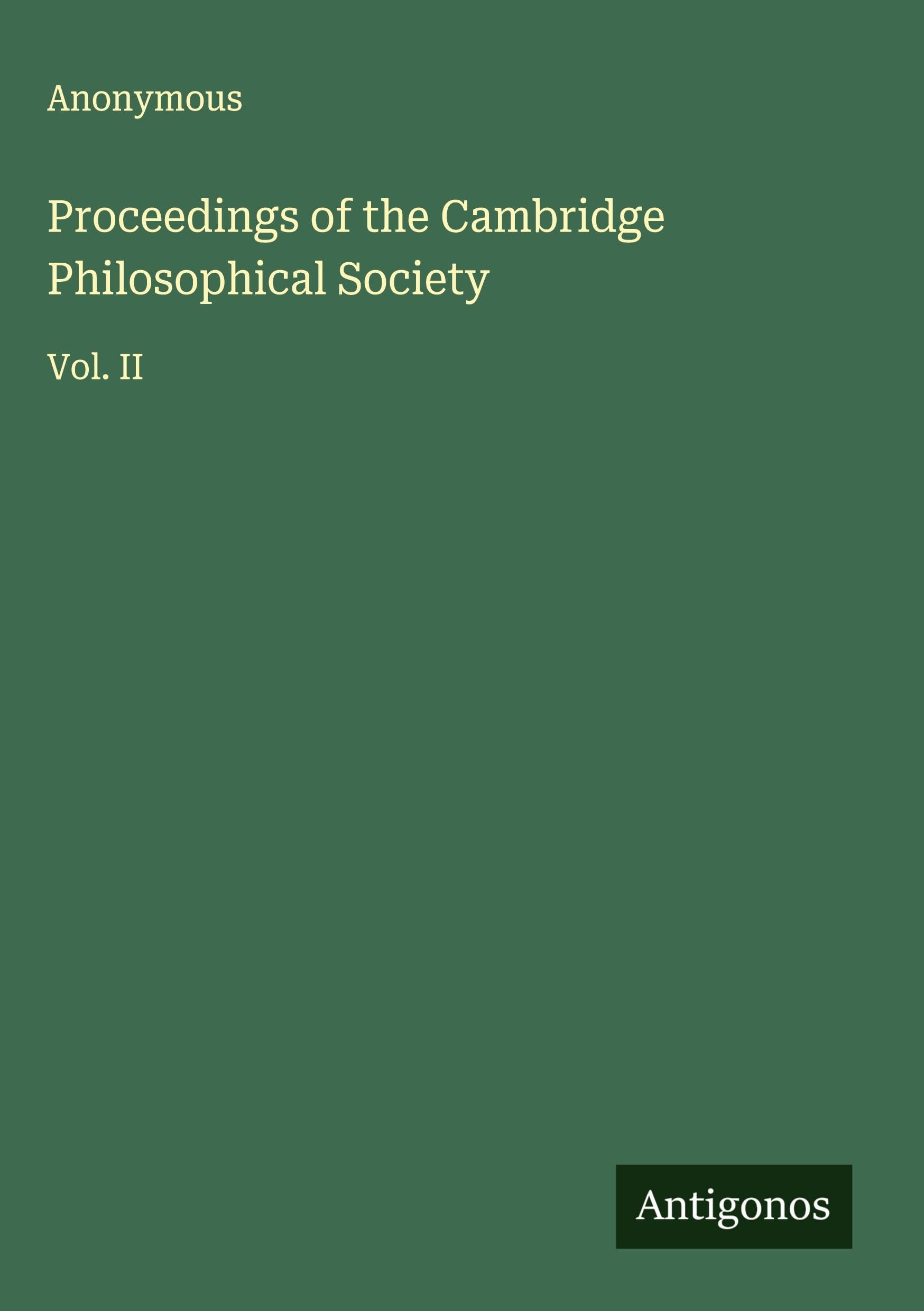 Proceedings of the Cambridge Philosophical Society Classics