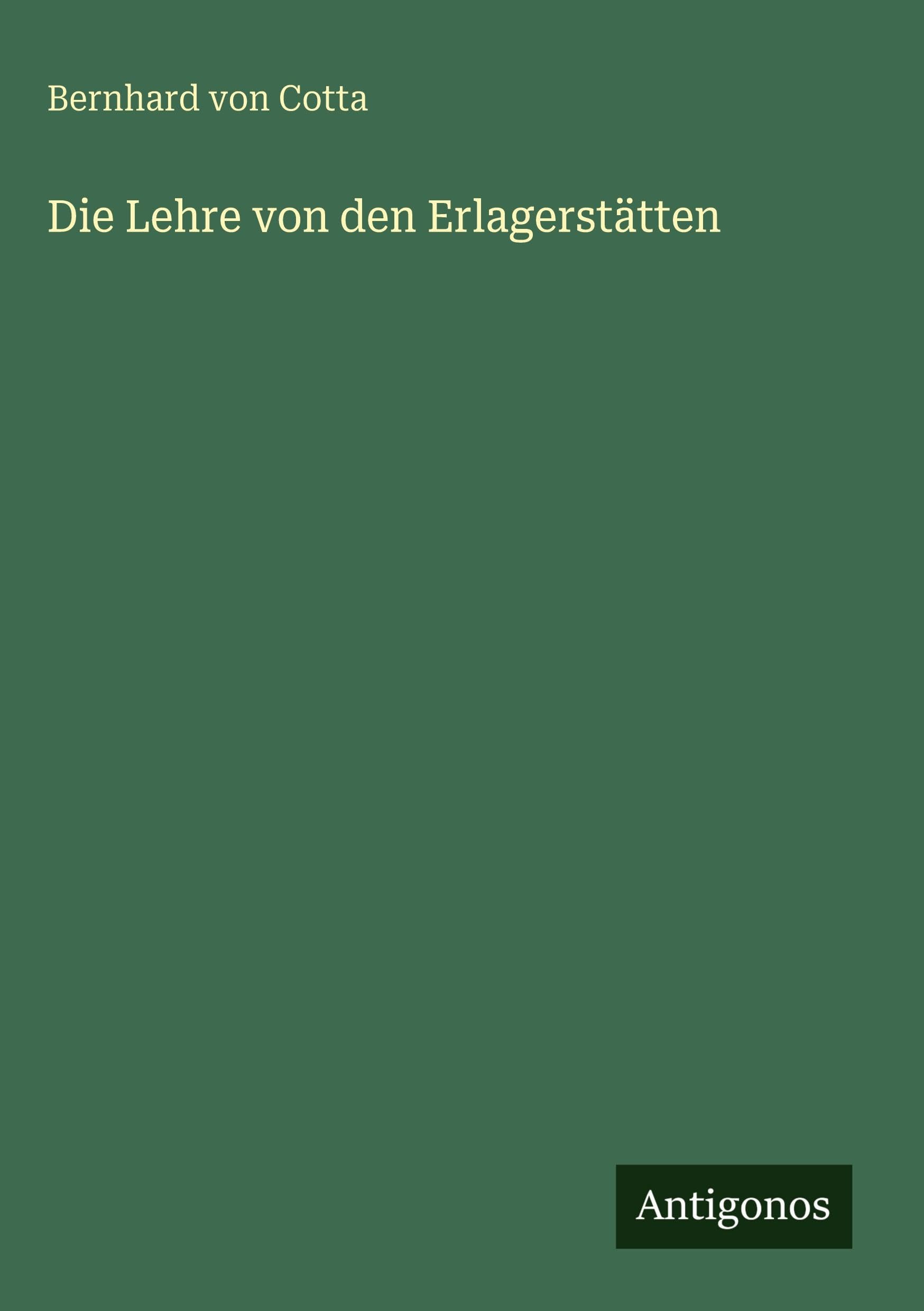 Die Lehre von den Erlagerstätten Contemporary literature