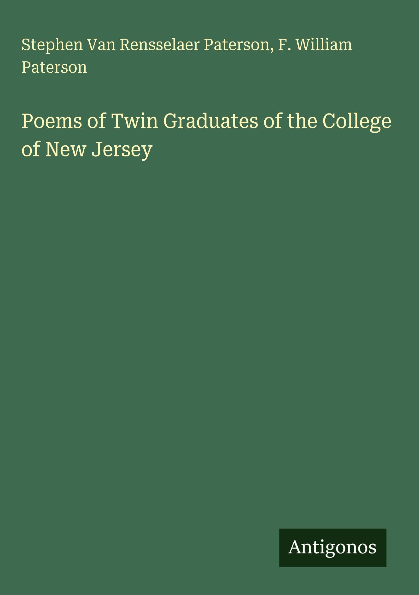 Poems of Twin Graduates of the College of New Jersey Classics