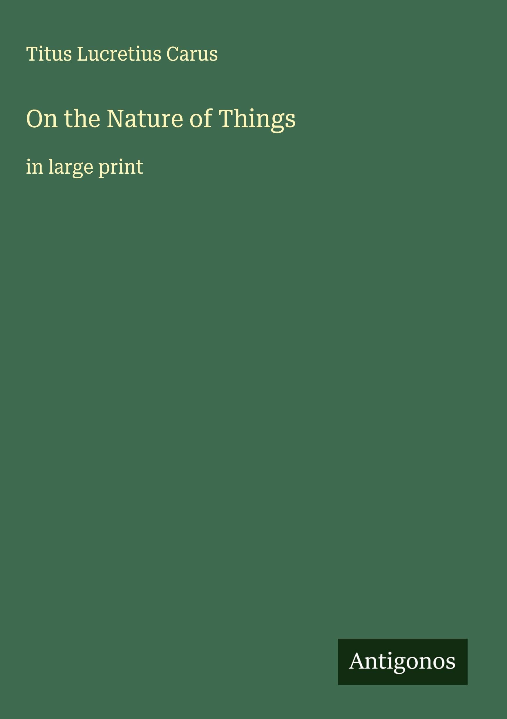 On the Nature of Things Classics