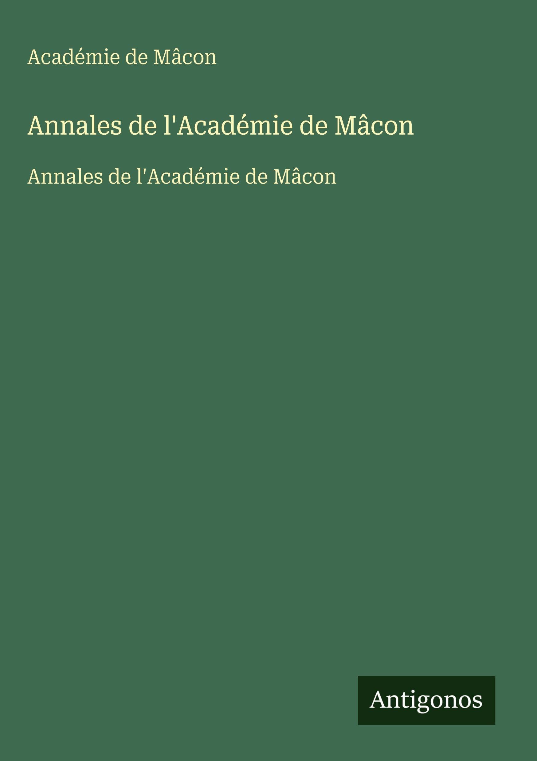 Annales de l'Académie de Mâcon Contemporary literature