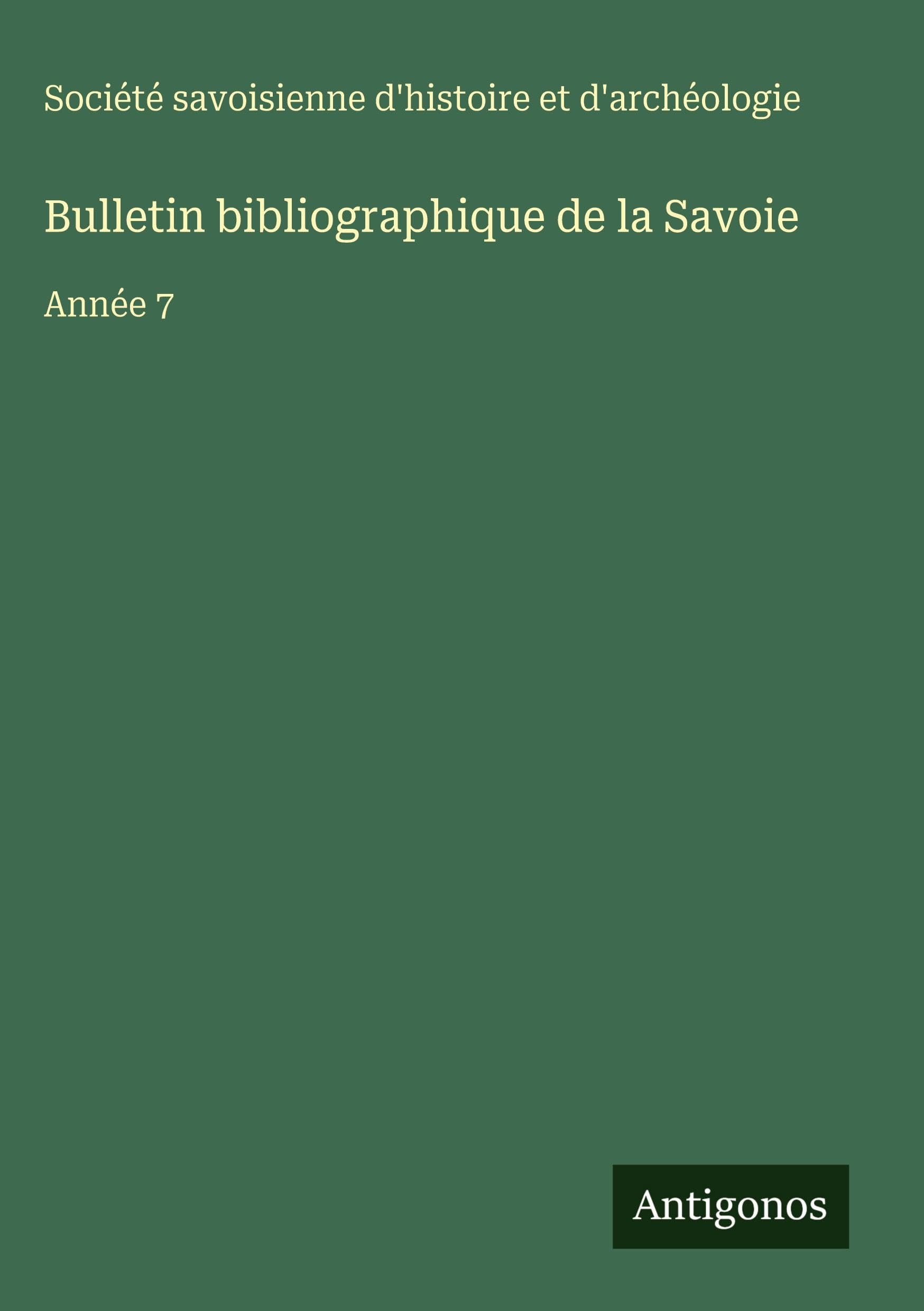 Bulletin bibliographique de la Savoie Contemporary literature