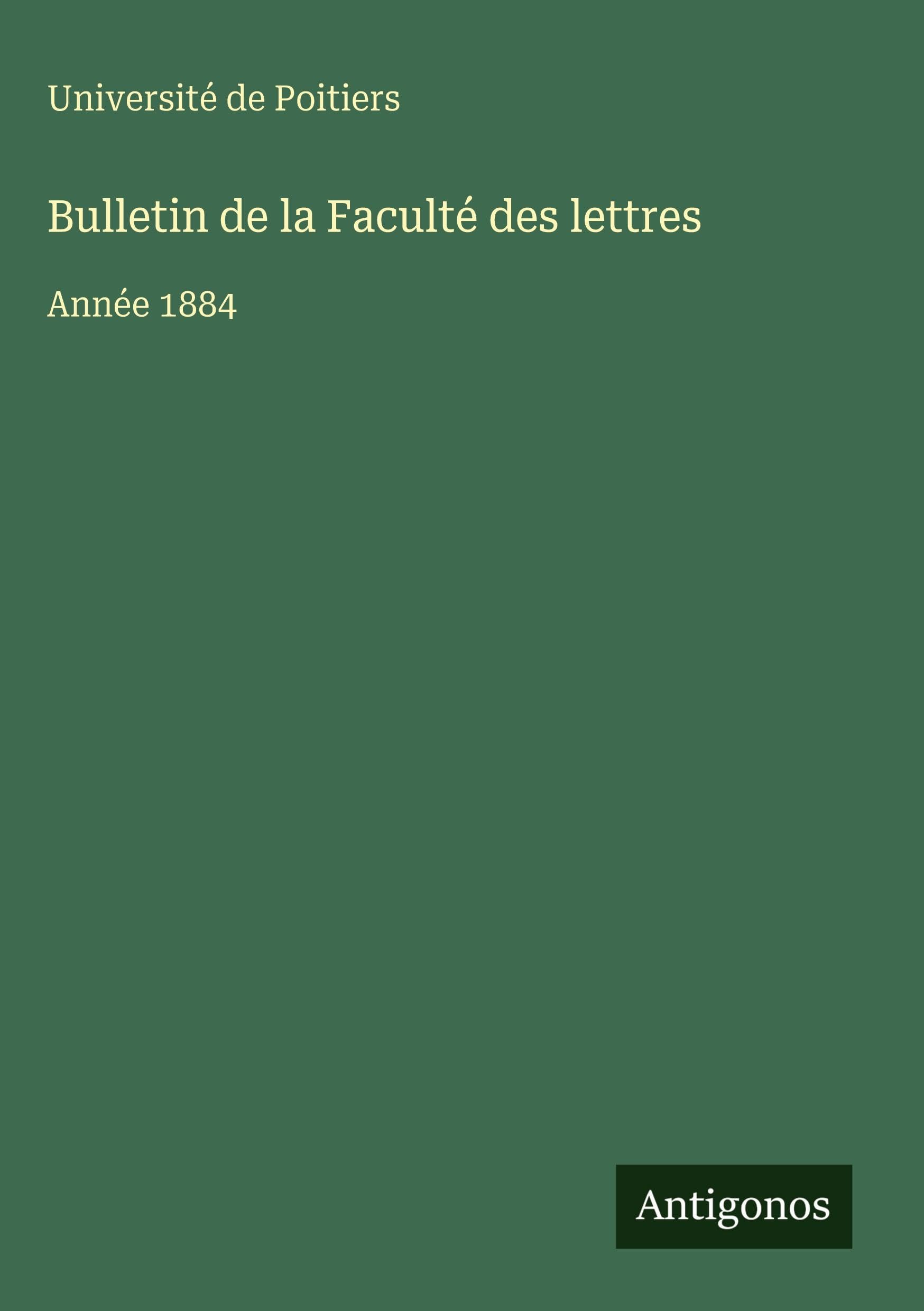 Bulletin de la Faculté des lettres Classics
